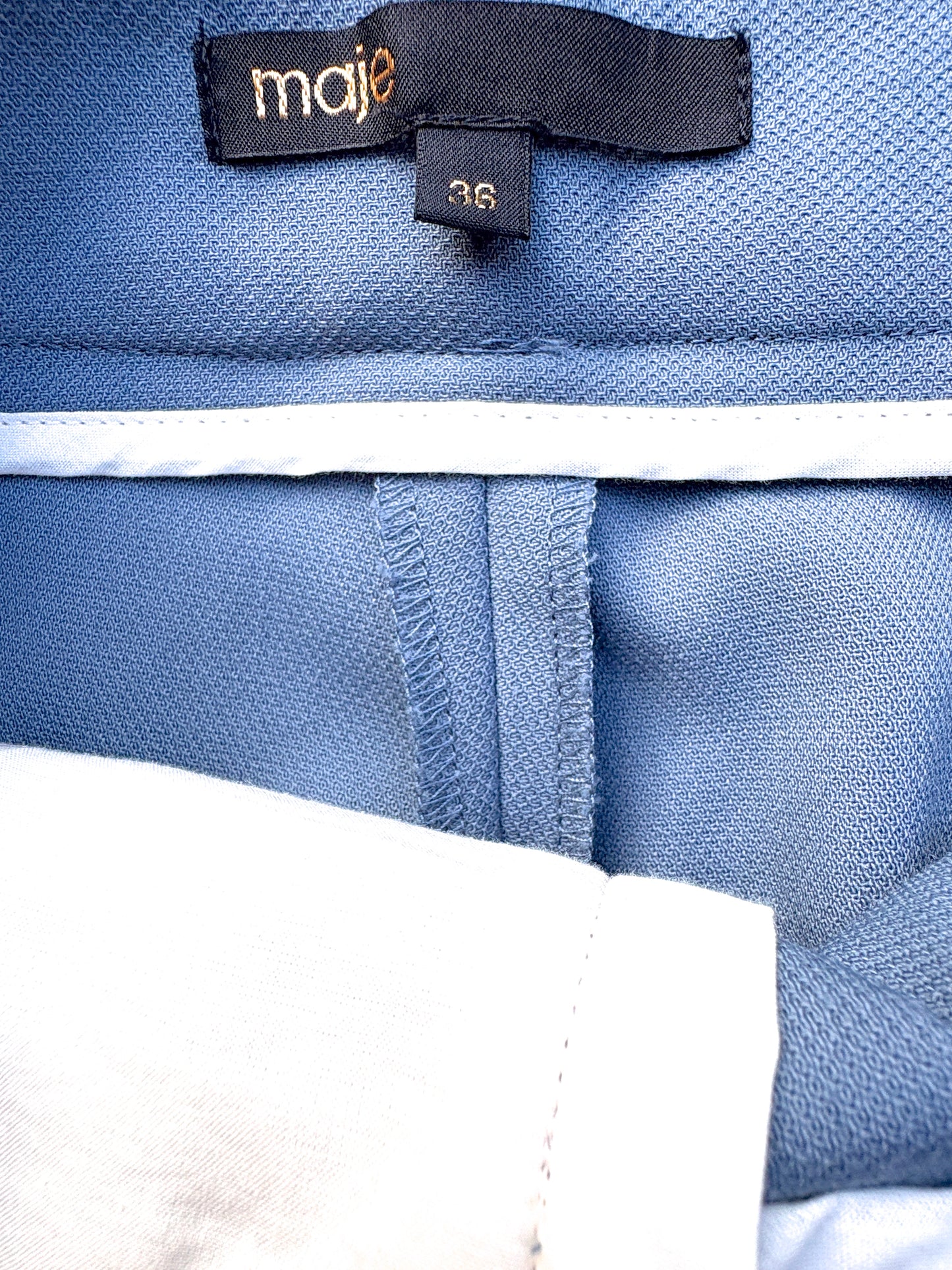 Maje Blue Tailored Trousers UK 8