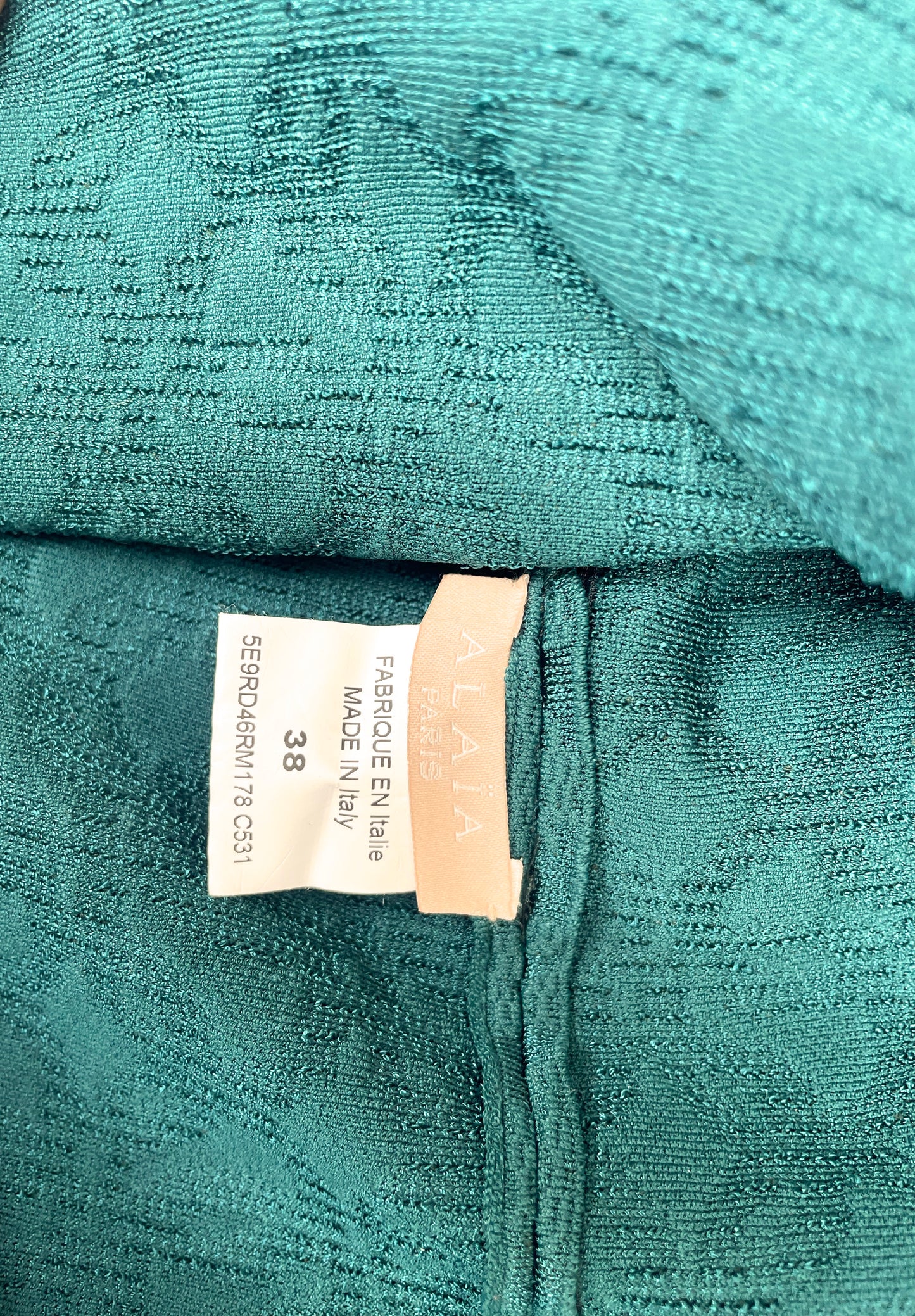 Alaia Teal Jacquard Dress UK 10