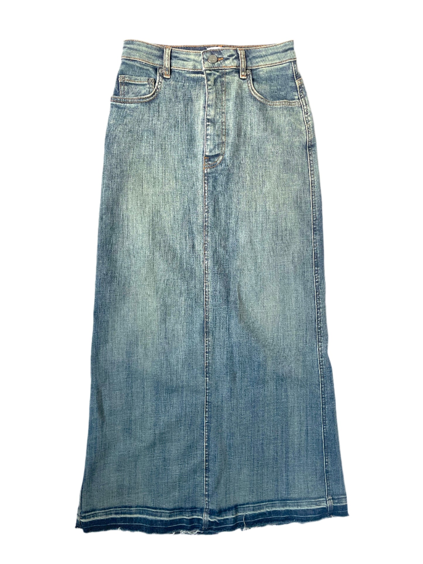 Ganni Denim Midi Skirt UK 8