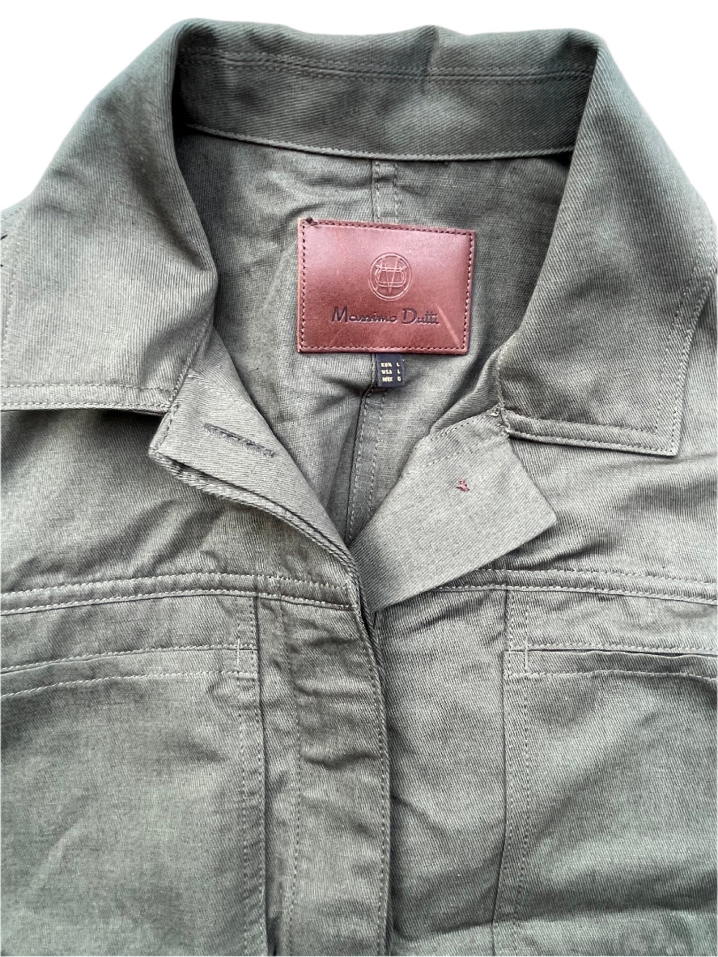 Massimo Duti Khaki Utility Jumpsuit L
