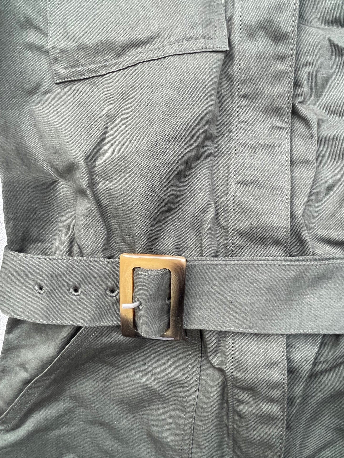 Massimo Duti Khaki Utility Jumpsuit L