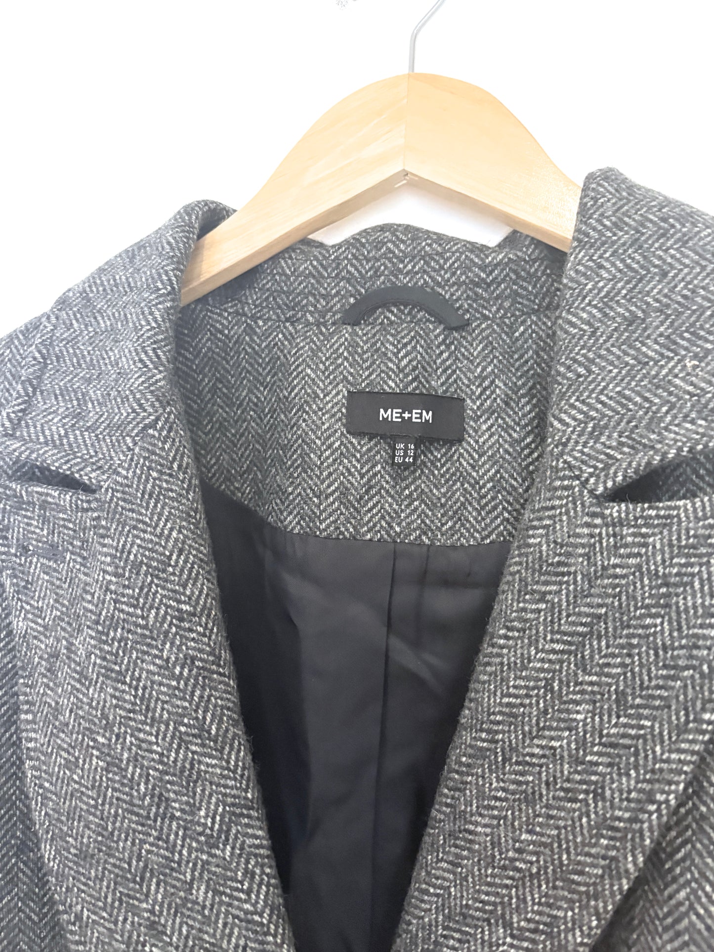 Me+Em Wool Herringbone Coat UK 16