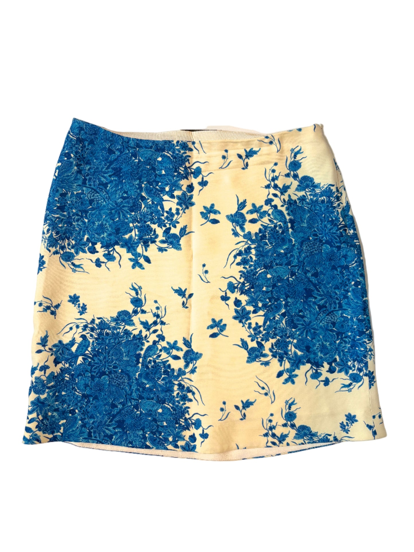 Valentino Cream Blue Floral Skirt