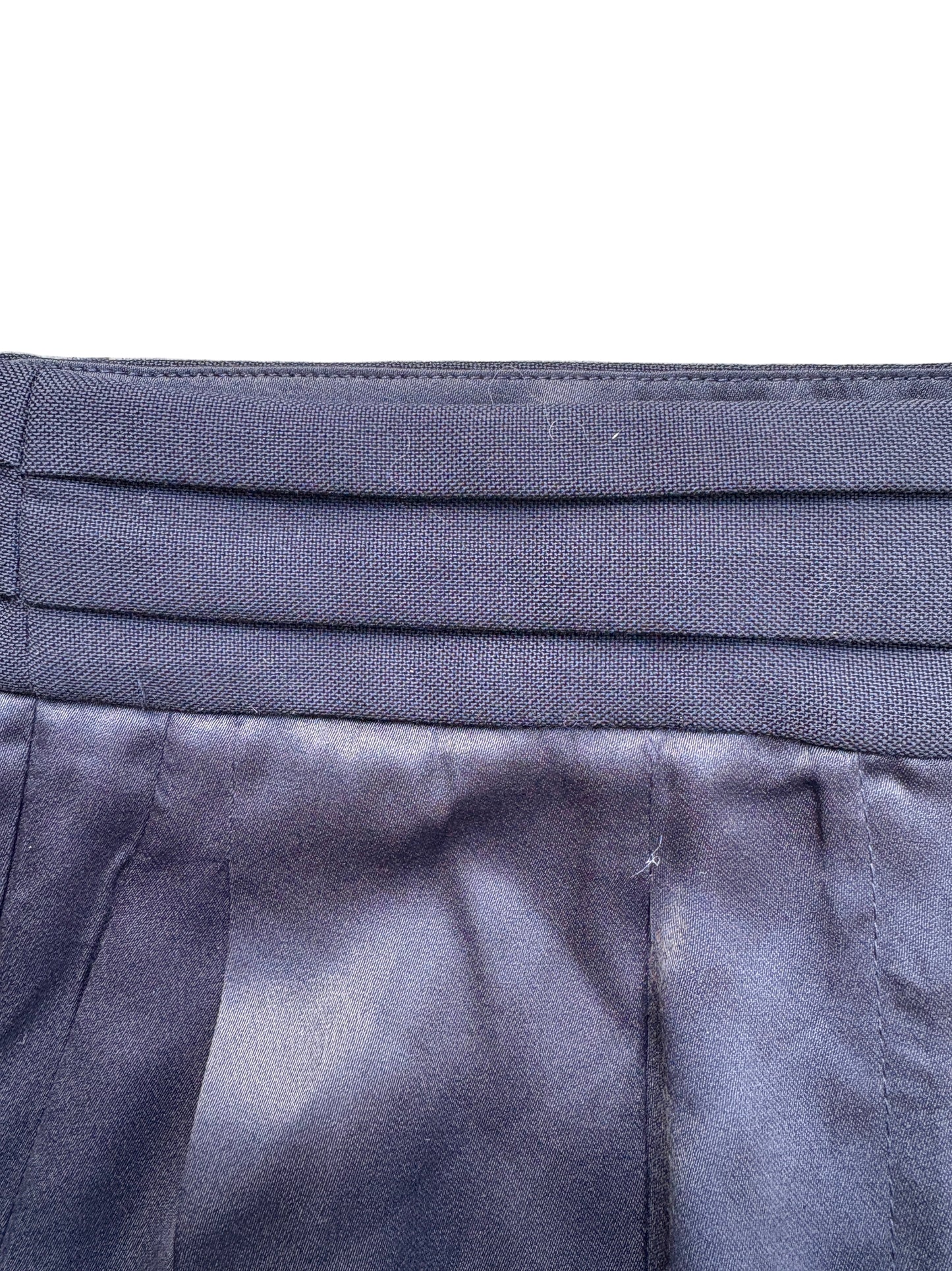 Massimo Dutti Studio Navy Silky Tailored Trousers UK 8