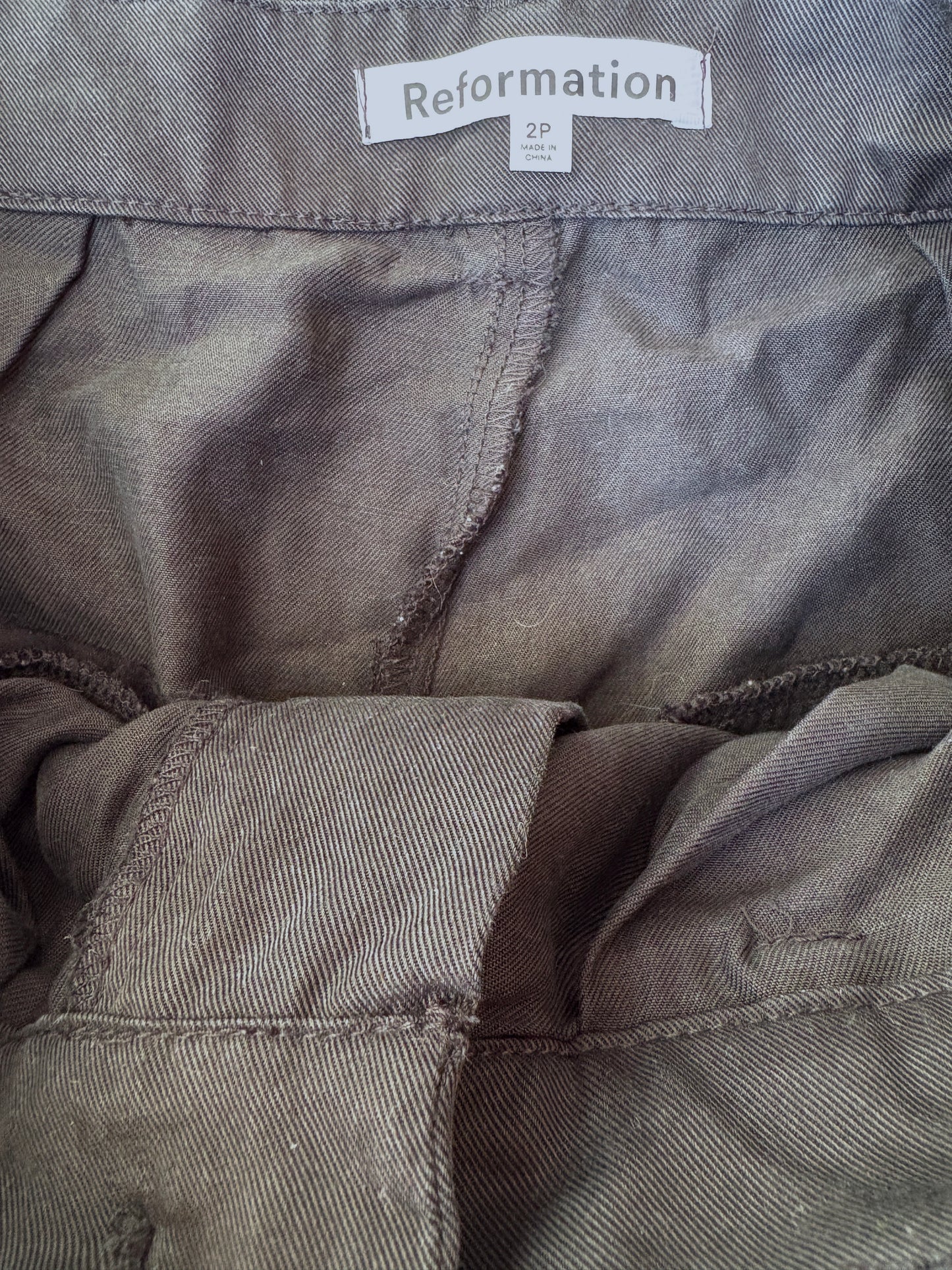 Reformation Mason Wide Leg Trousers UK 6 Petite