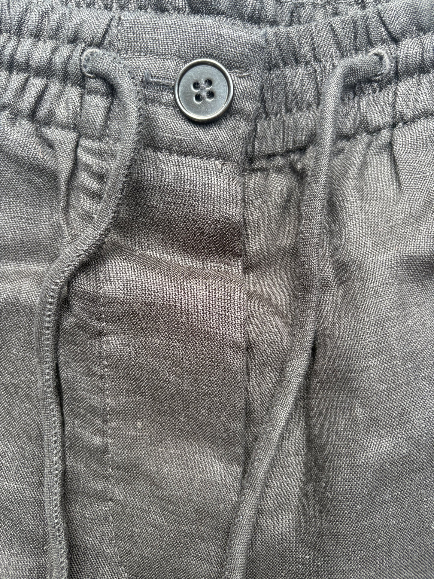 Arket Black Linen Shorts UK 8