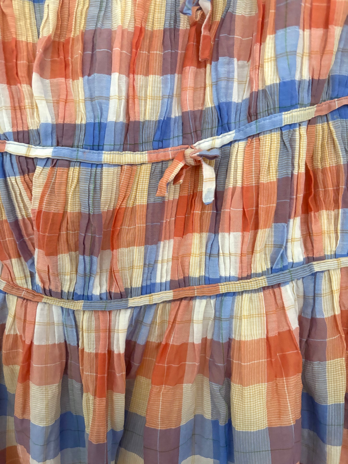 Rejina Pyo Orange and Blue Check Dress UK 10