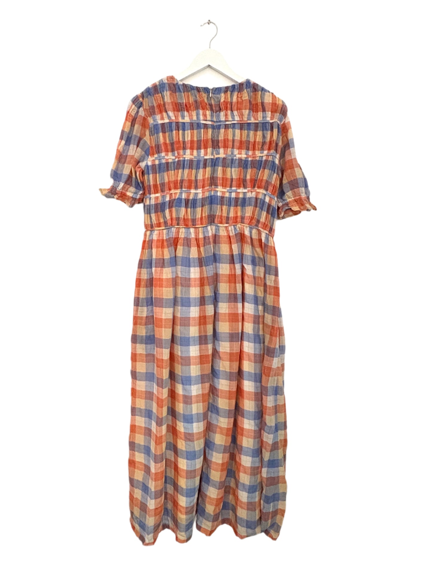 Rejina Pyo Orange and Blue Check Dress UK 10