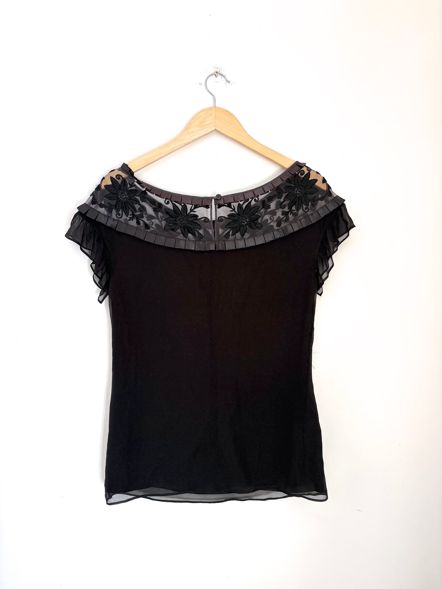 Alice by Temperley Silk Black Top UK 10