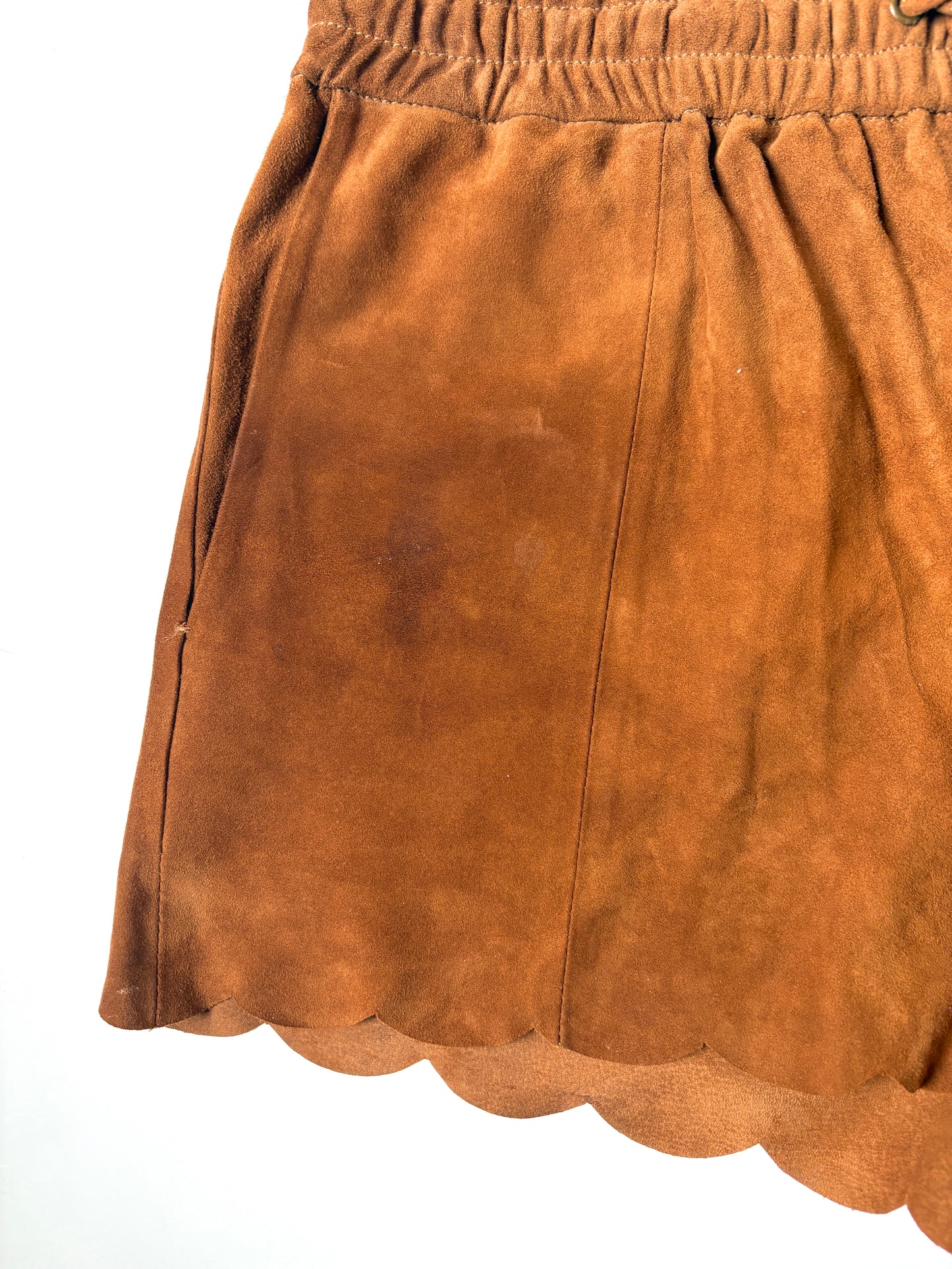 Sézane Tan Suede Shorts UK 8