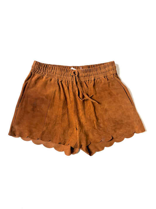 Sézane tan suede shorts