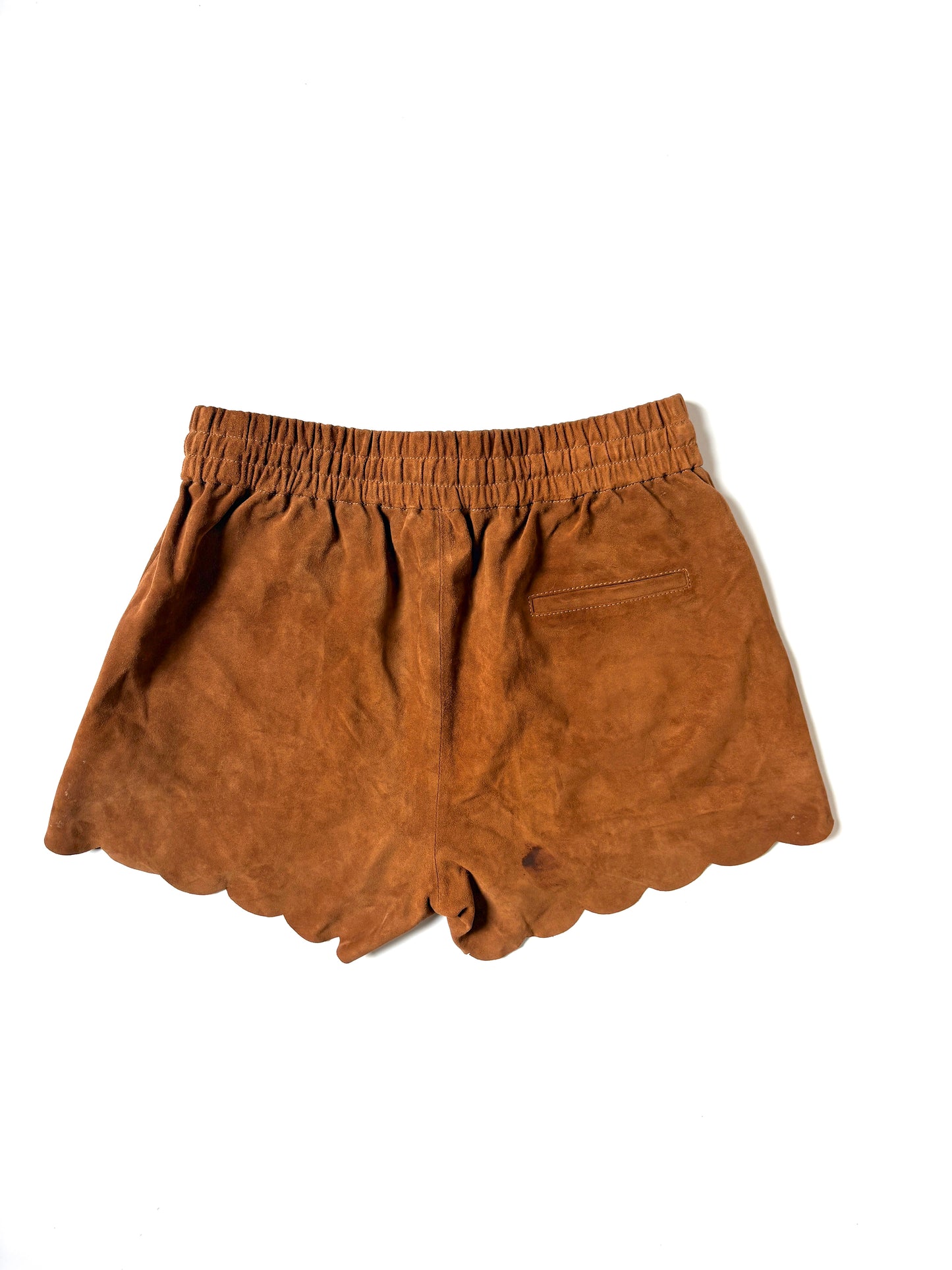 Sézane Tan Suede Shorts UK 8