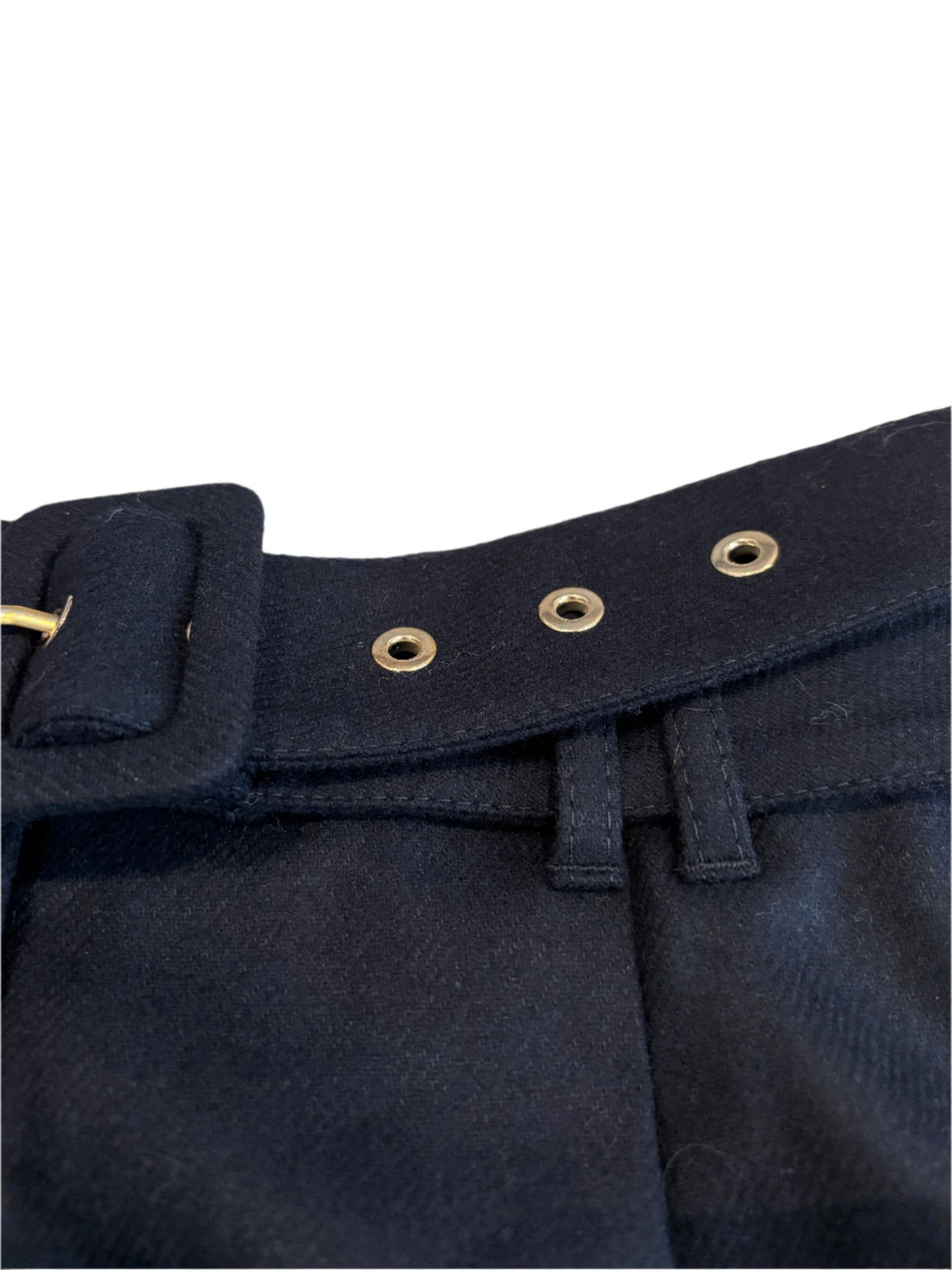New With Tags Me+Em Wool Navy Belted Tapered Trouser UK 10