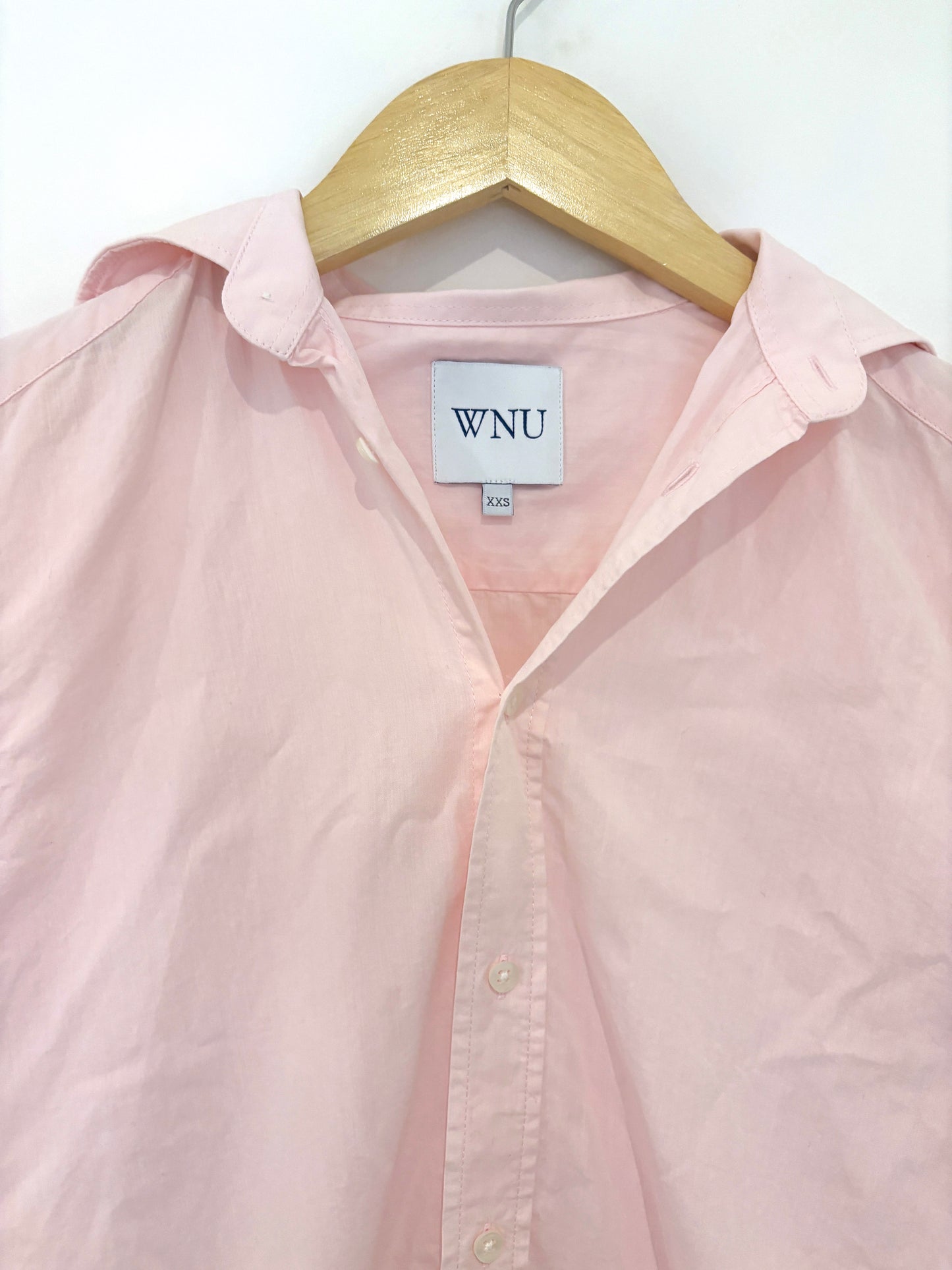 With Nothing Underneath Pink Cotton Shirt XXS