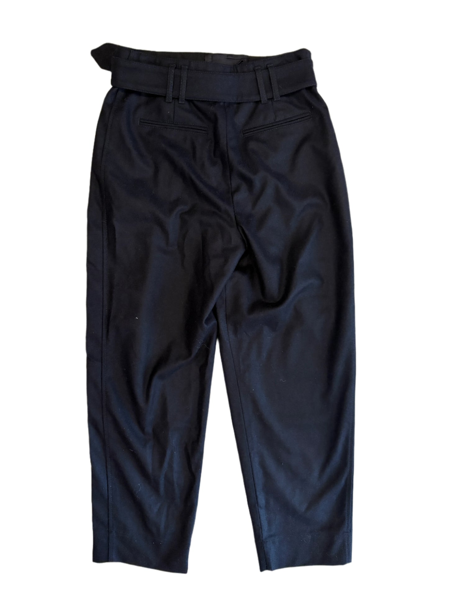 New With Tags Me+Em Wool Navy Belted Tapered Trouser UK 10