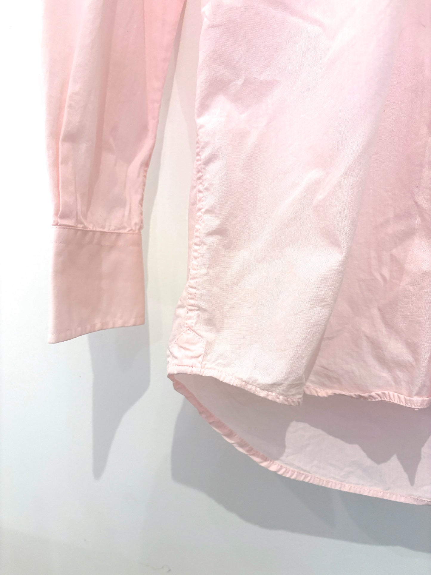 With Nothing Underneath Pink Cotton Shirt XXS