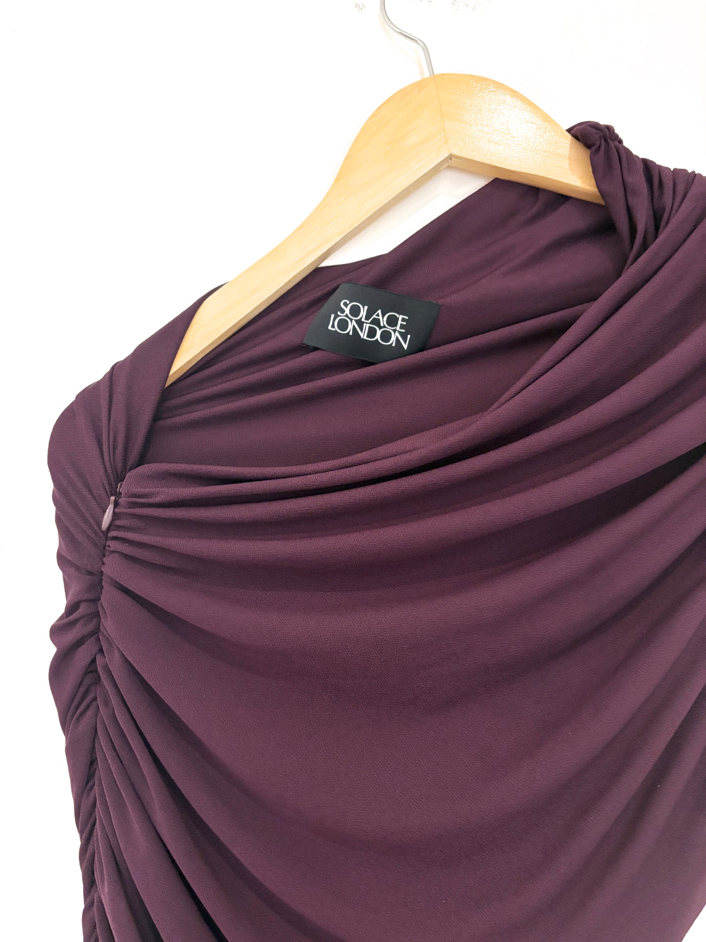 Solace Amaya Plum Midi Dress UK 10