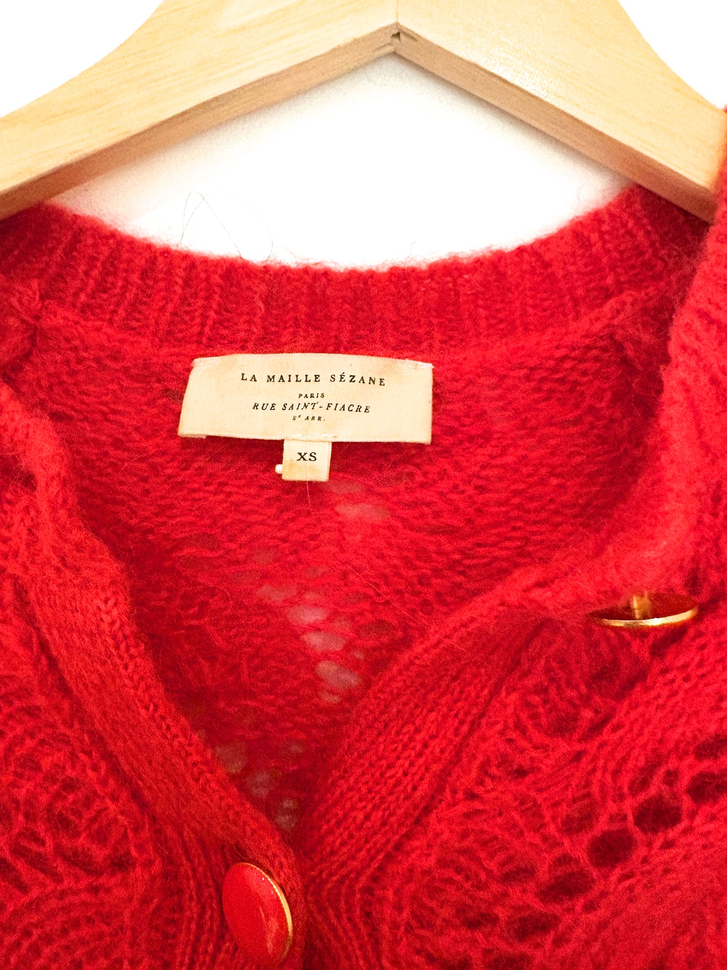 Sézane Red Wool Cardigan XS