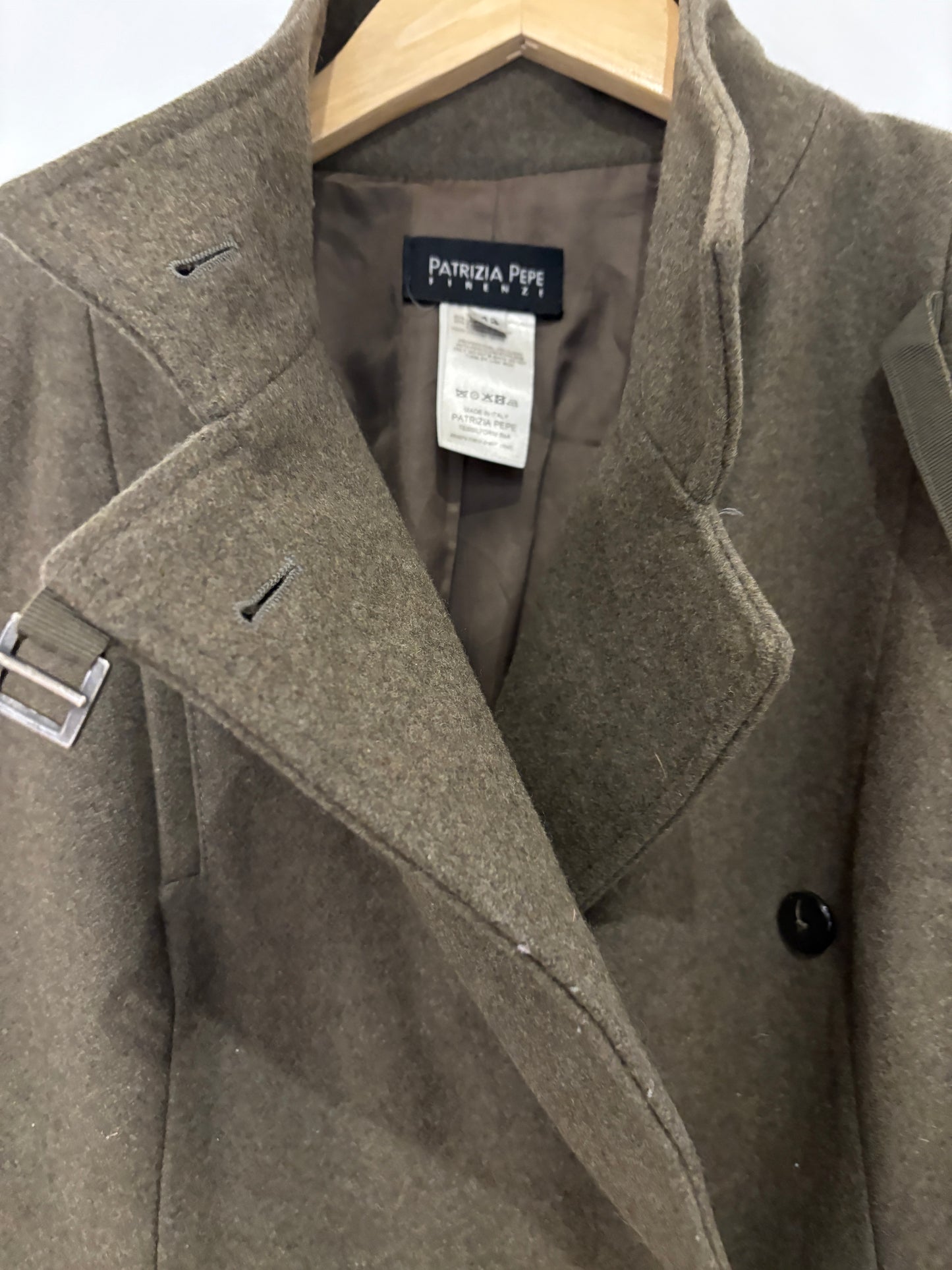 Patrizia Pepe Khaki Wool Coat UK 10