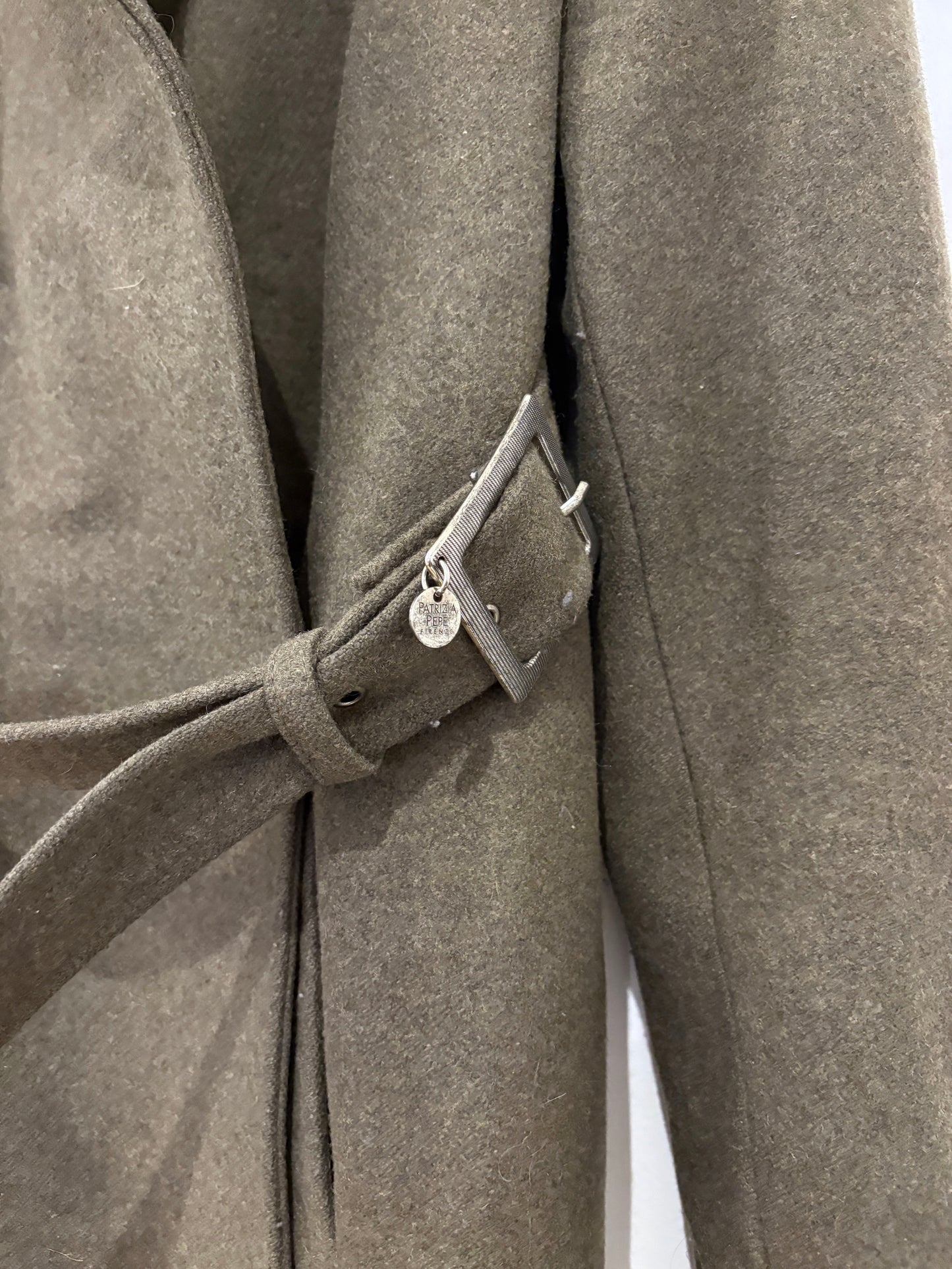 Patrizia Pepe Khaki Wool Coat UK 10