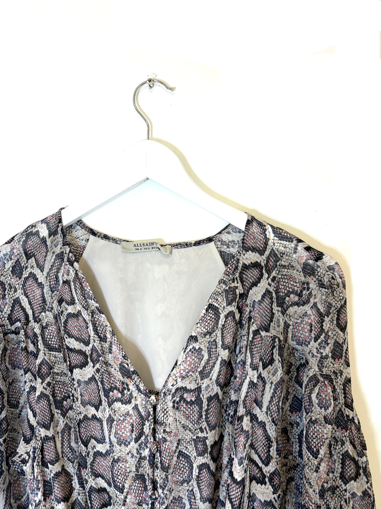 All Saints Snake Print Jumpsuit UK 4