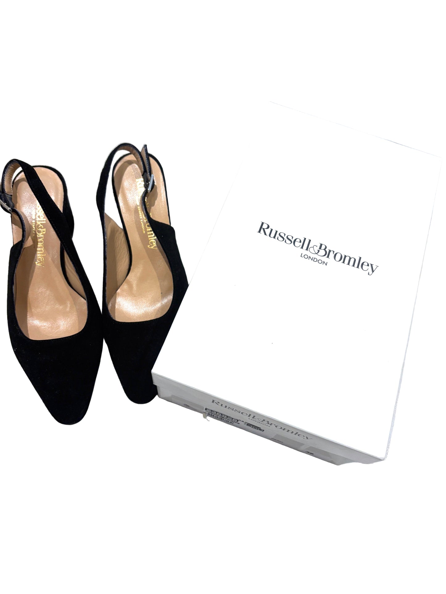 Russell & Bromley Black Suede Slingbacks UK 3