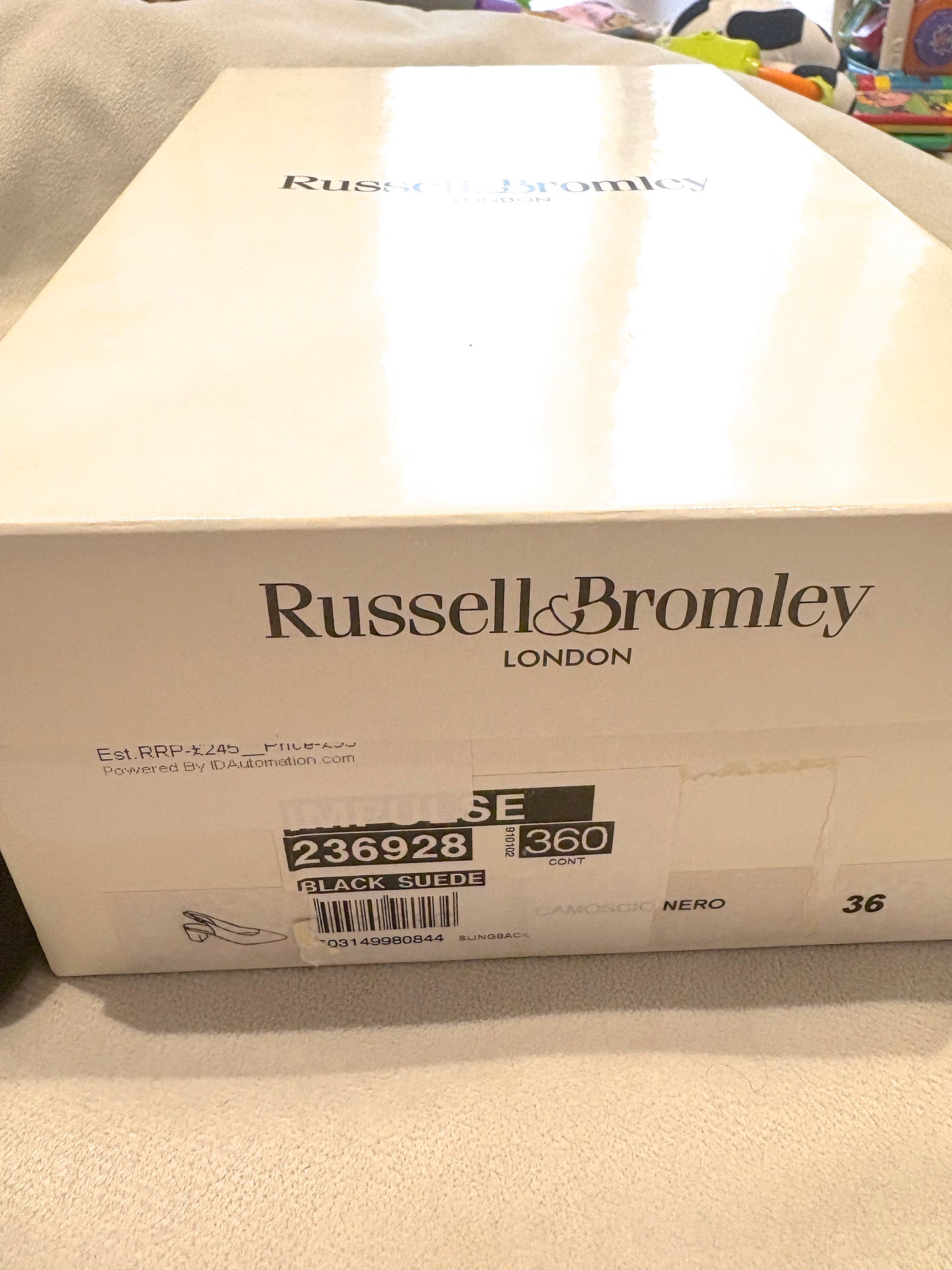 Russell & Bromley Black Suede Slingbacks UK 3