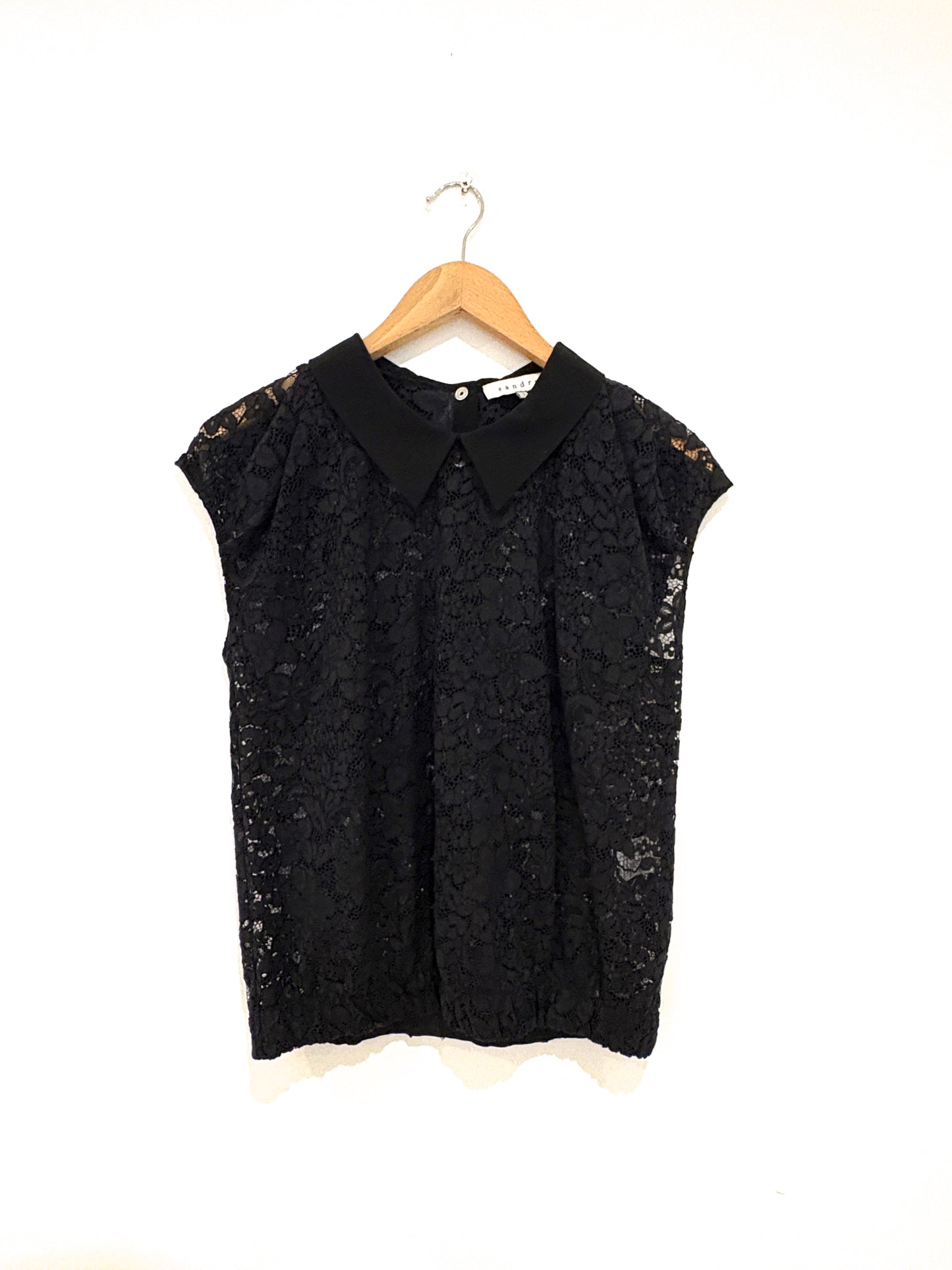 Sandro Black Lace Top