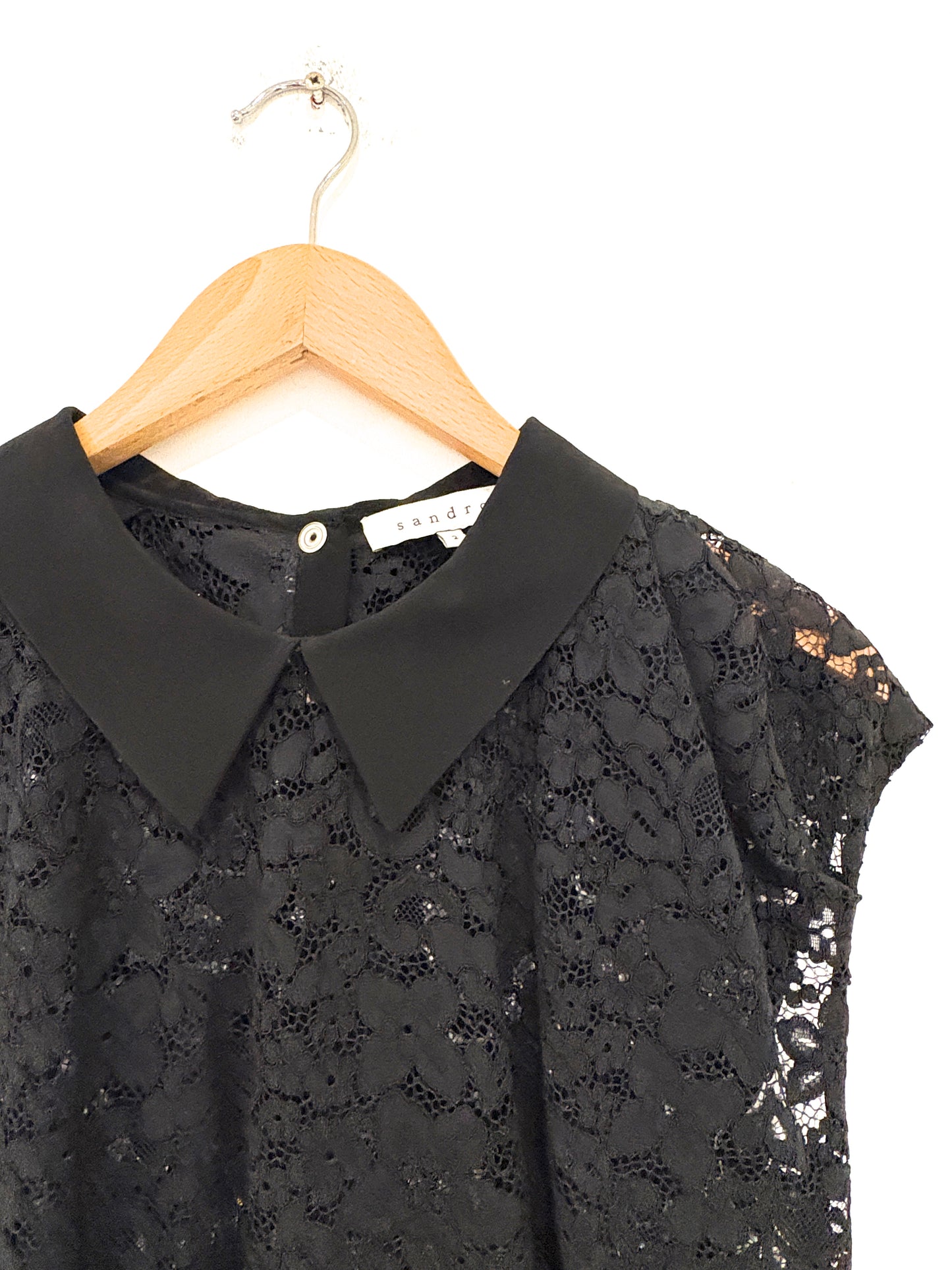 Sandro Black Lace Top M