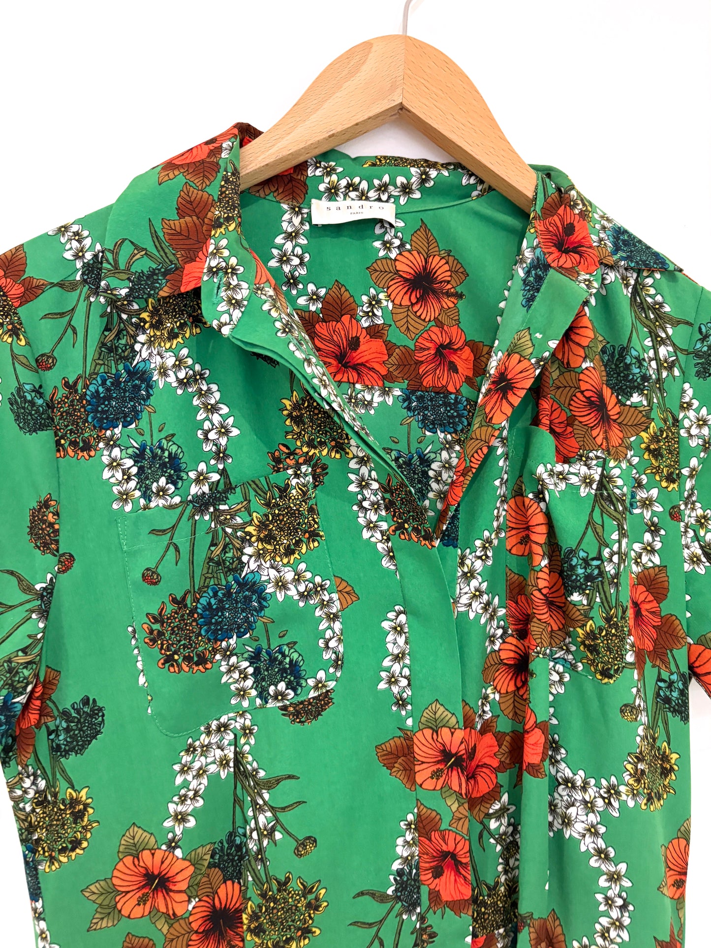 Sandro Floral Print Jumpsuit UK 10