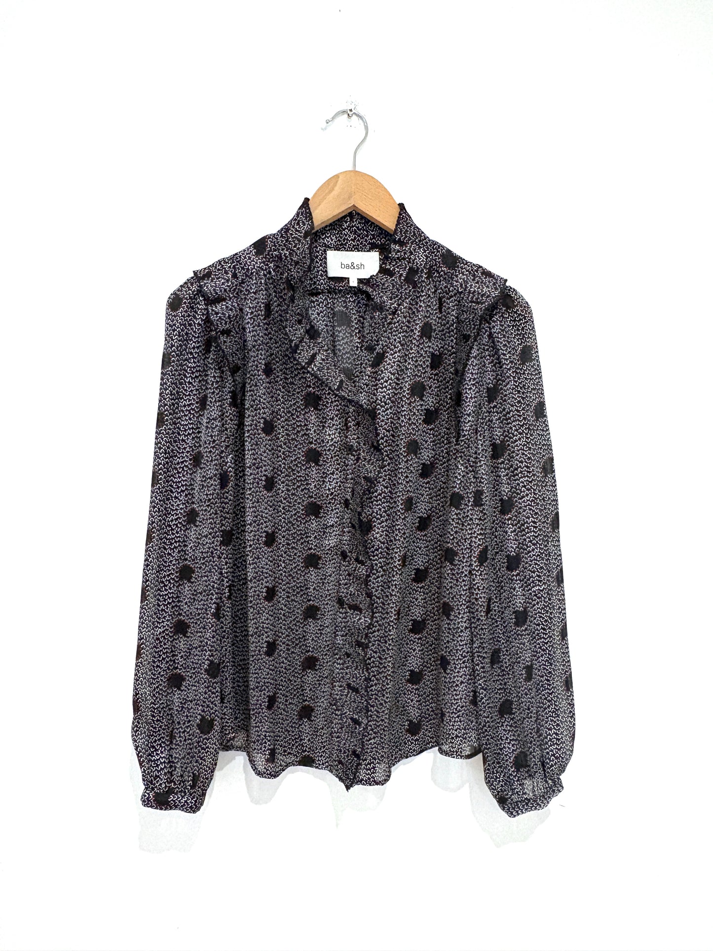 Ba&sh Ruffle Print Blouse