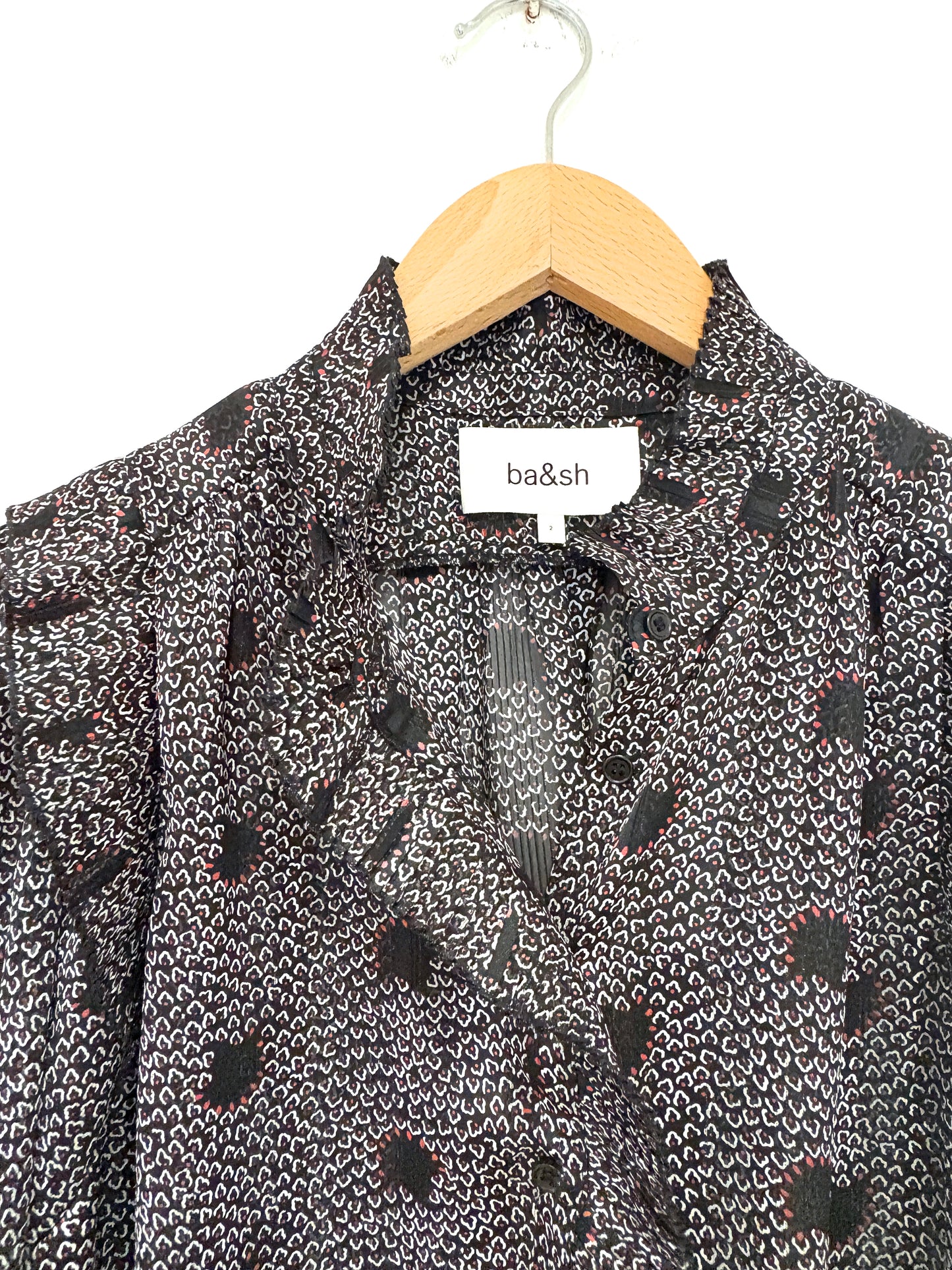 Ba&sh Ruffle Print Blouse M