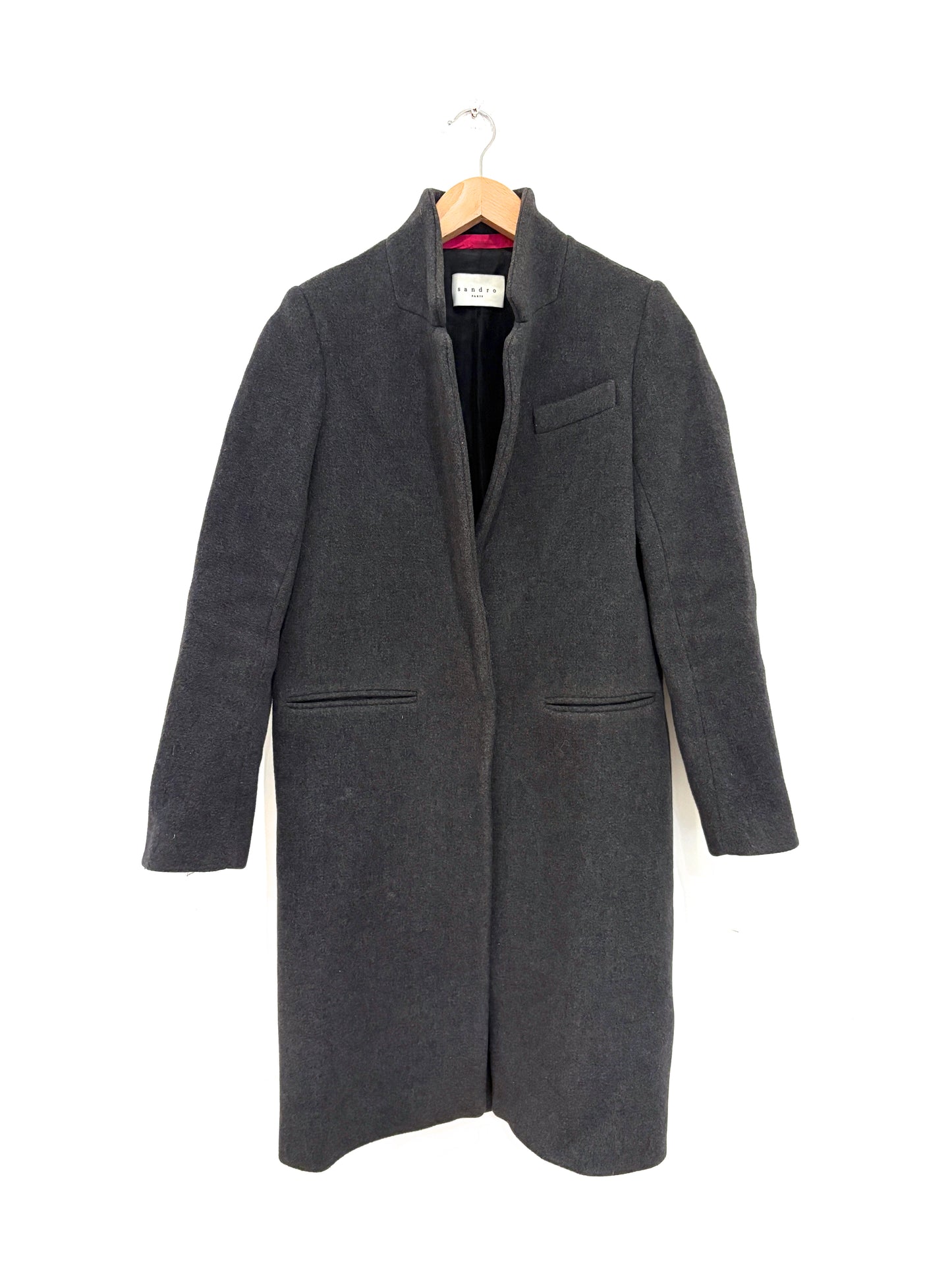 Sandro Grey Wool Coat