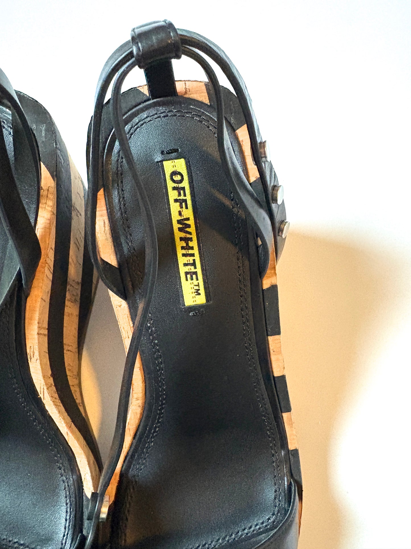 New With Box Off-White Striped Wedges UK 6