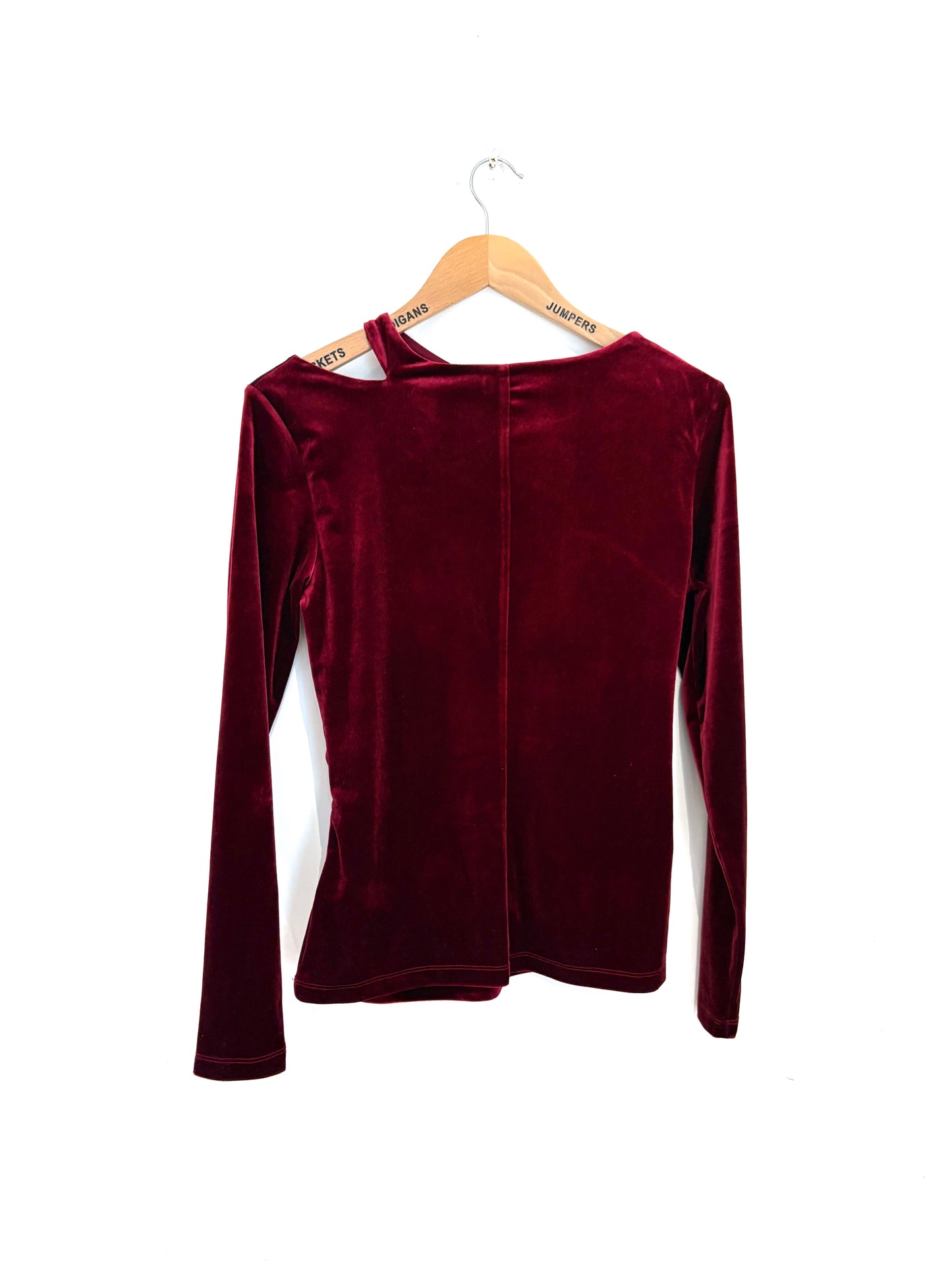 Reiss Berry Velvet Cut-Out Top M