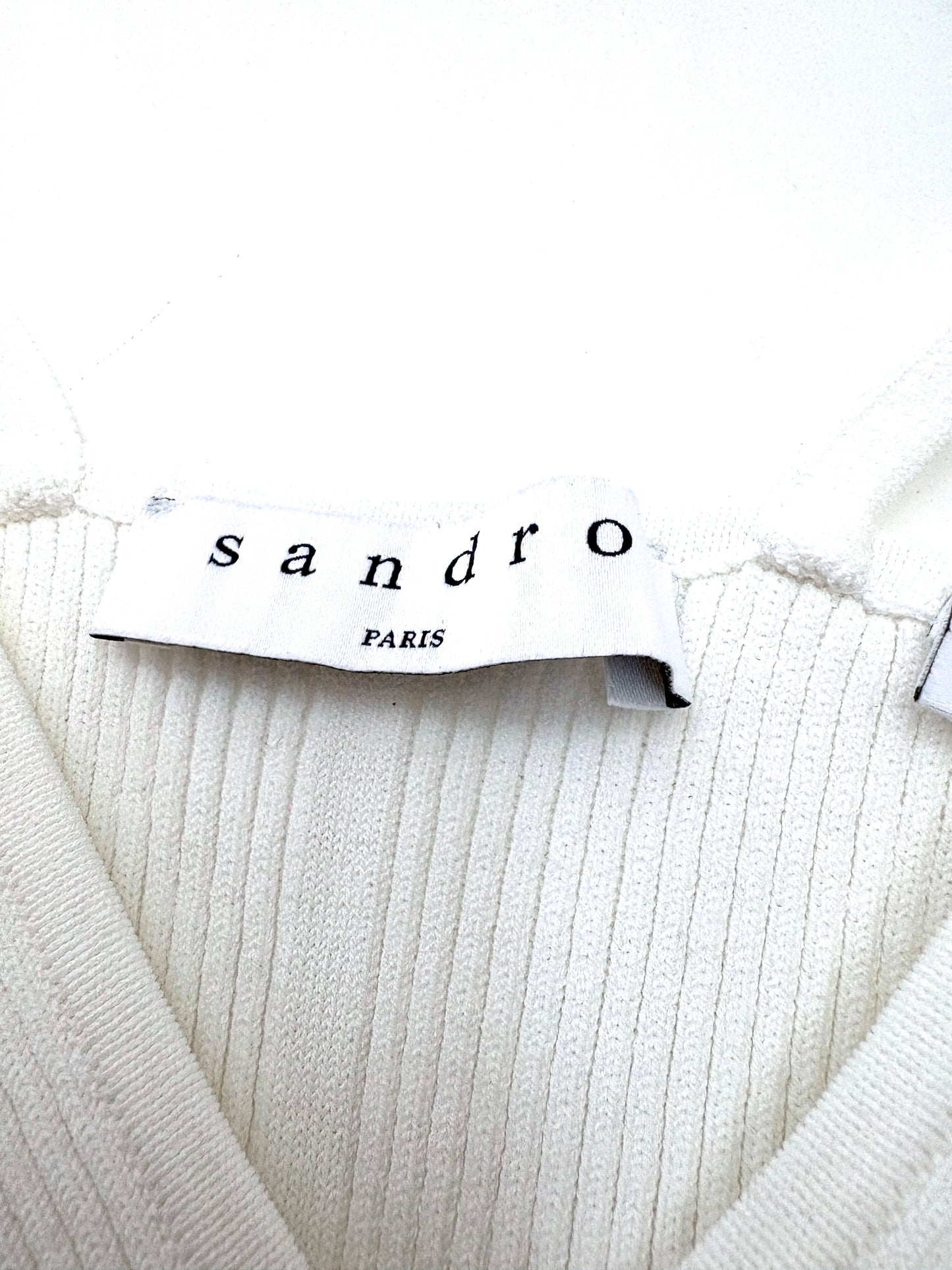 Sandro White Ribbed Tank S