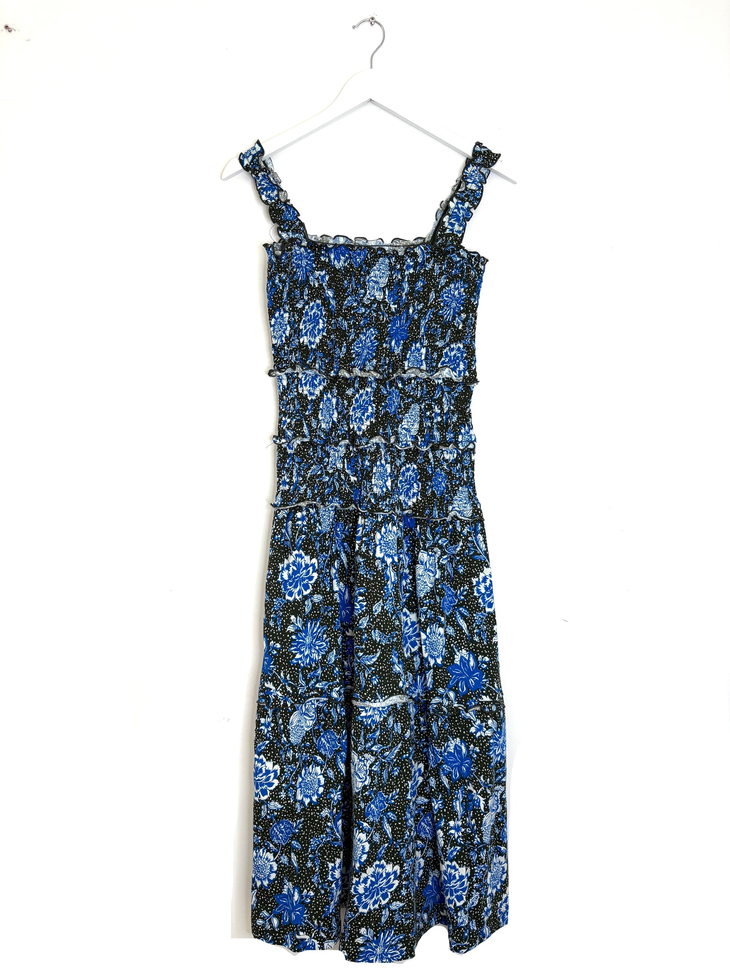 Me+Em Smocked Cotton Midi Dress