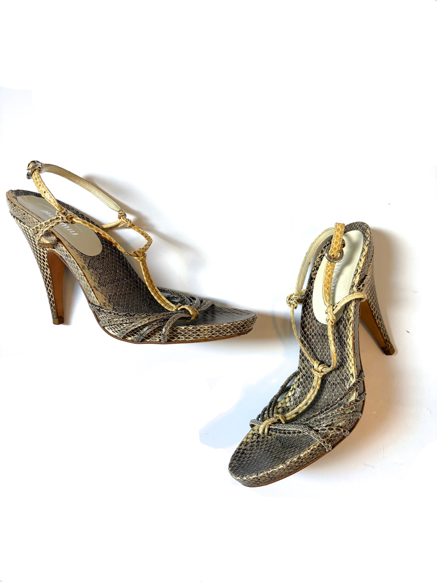 Miu Miu Snake Print Sandals