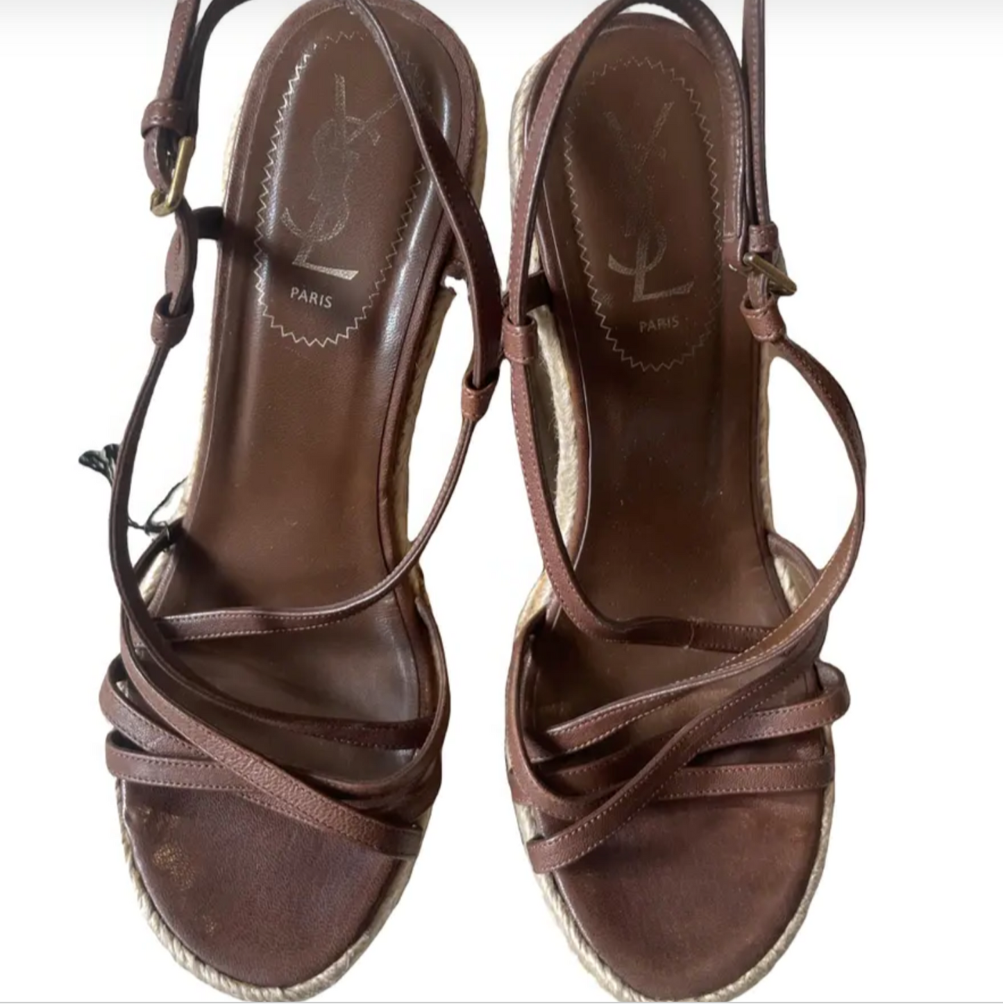 Yves Saint Laurent Brown Leather Wedges EU 39