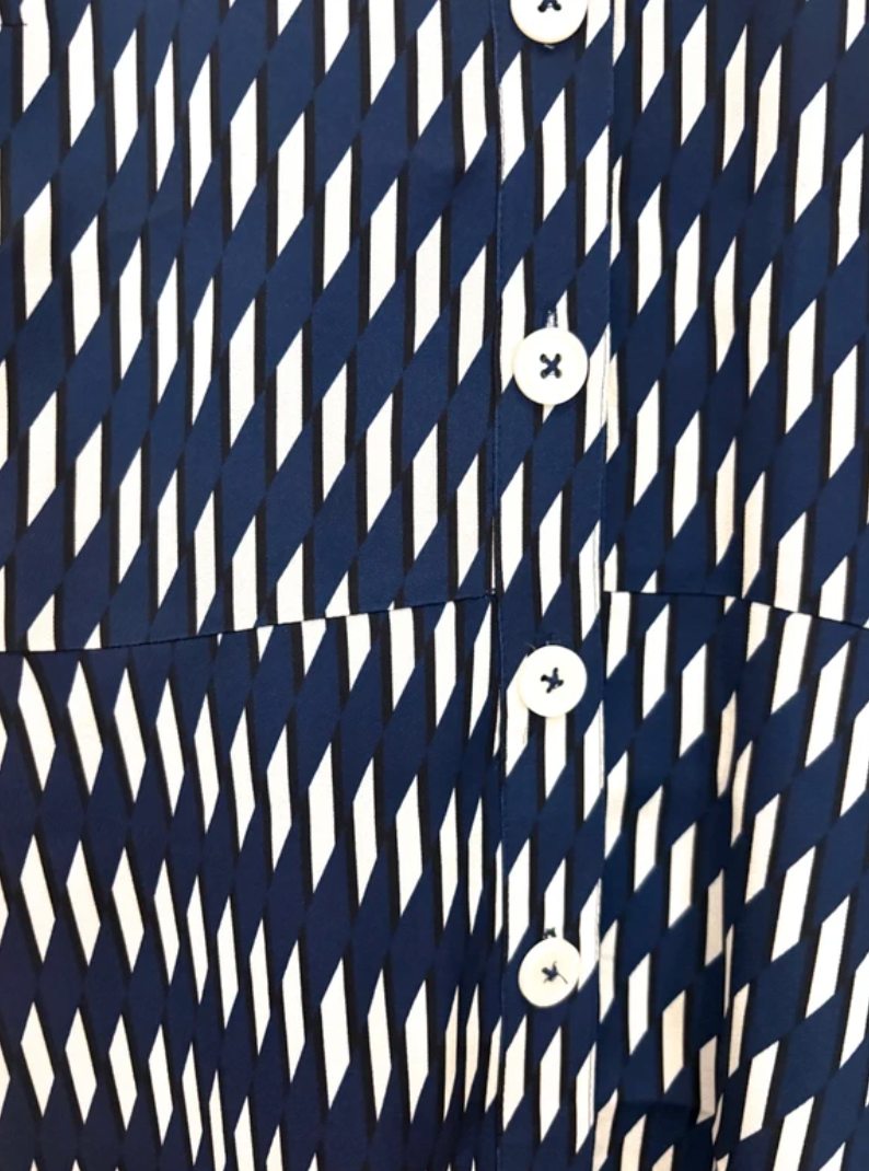 LK Bennett Valerie Navy & Birch Shirt Dress UK 12