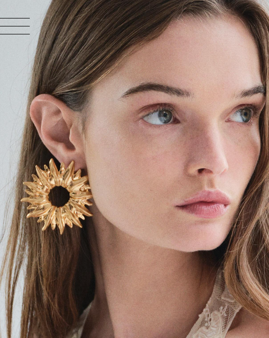 Zara Large Metal Sun Earrings