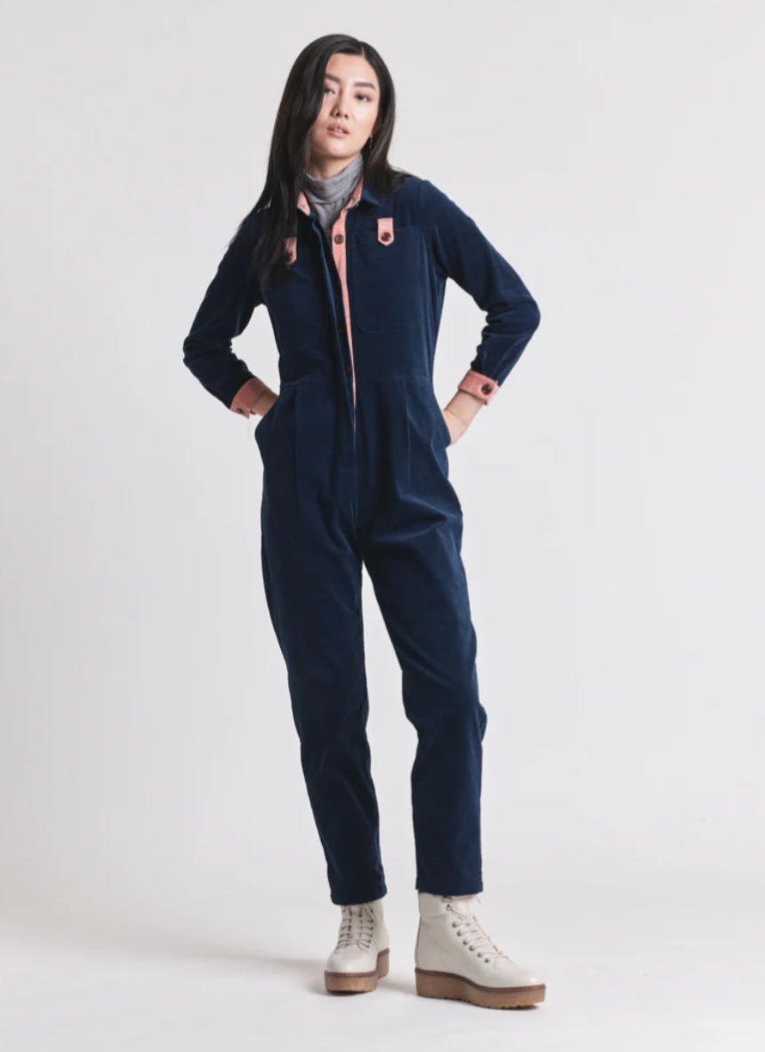 Lowie Navy Corduroy Boilersuit L