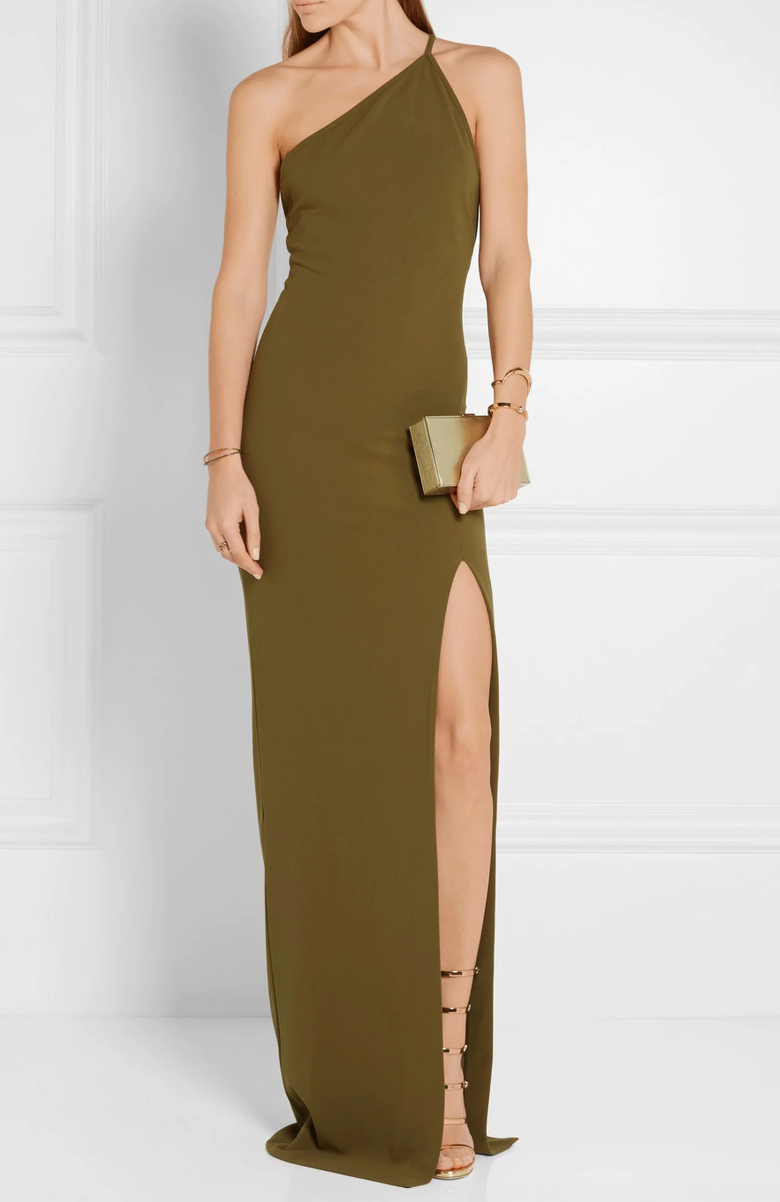Solace Army Green One Shoulder Dress UK 14
