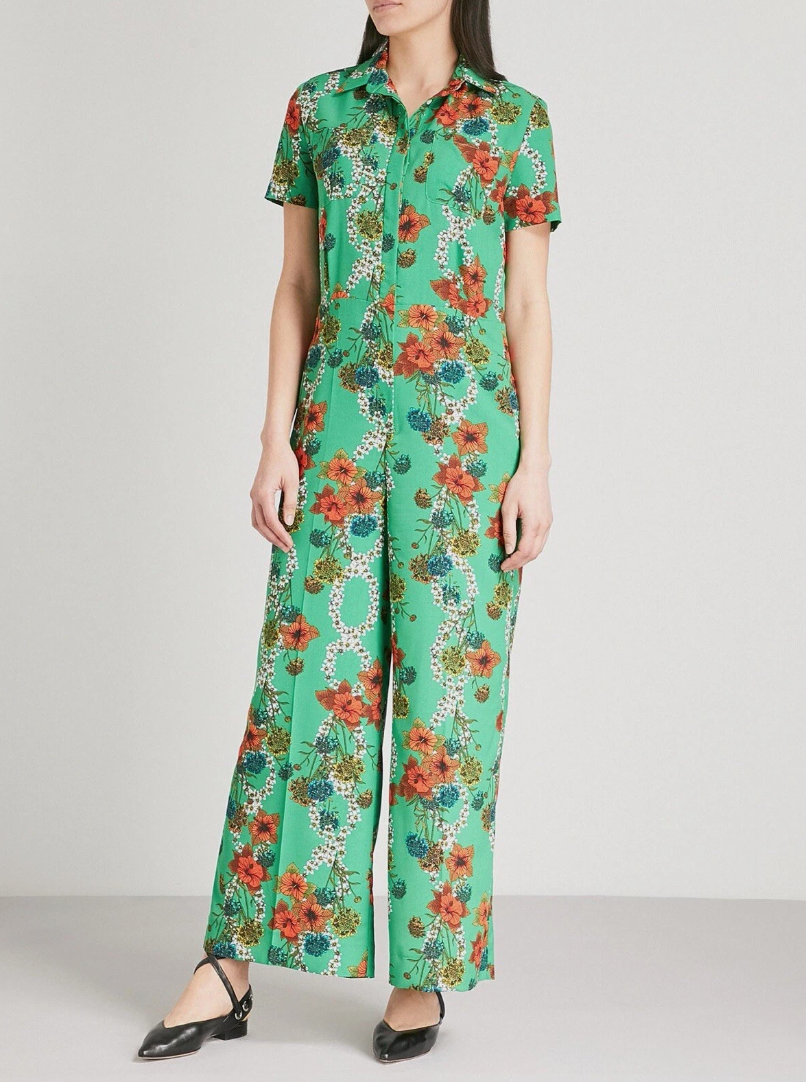 Sandro Floral Print Jumpsuit UK 10