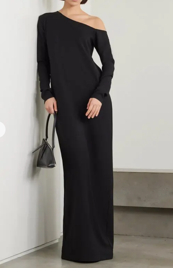 Beare Park Black Wool Crepe Gown UK 6
