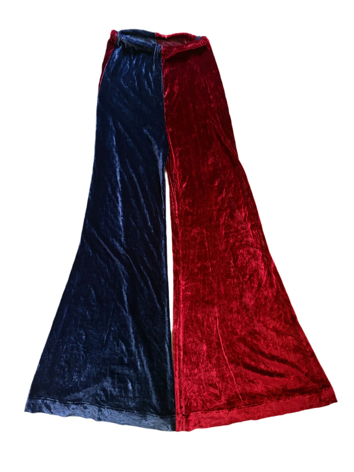 Serena Bute red and navy flare trousers