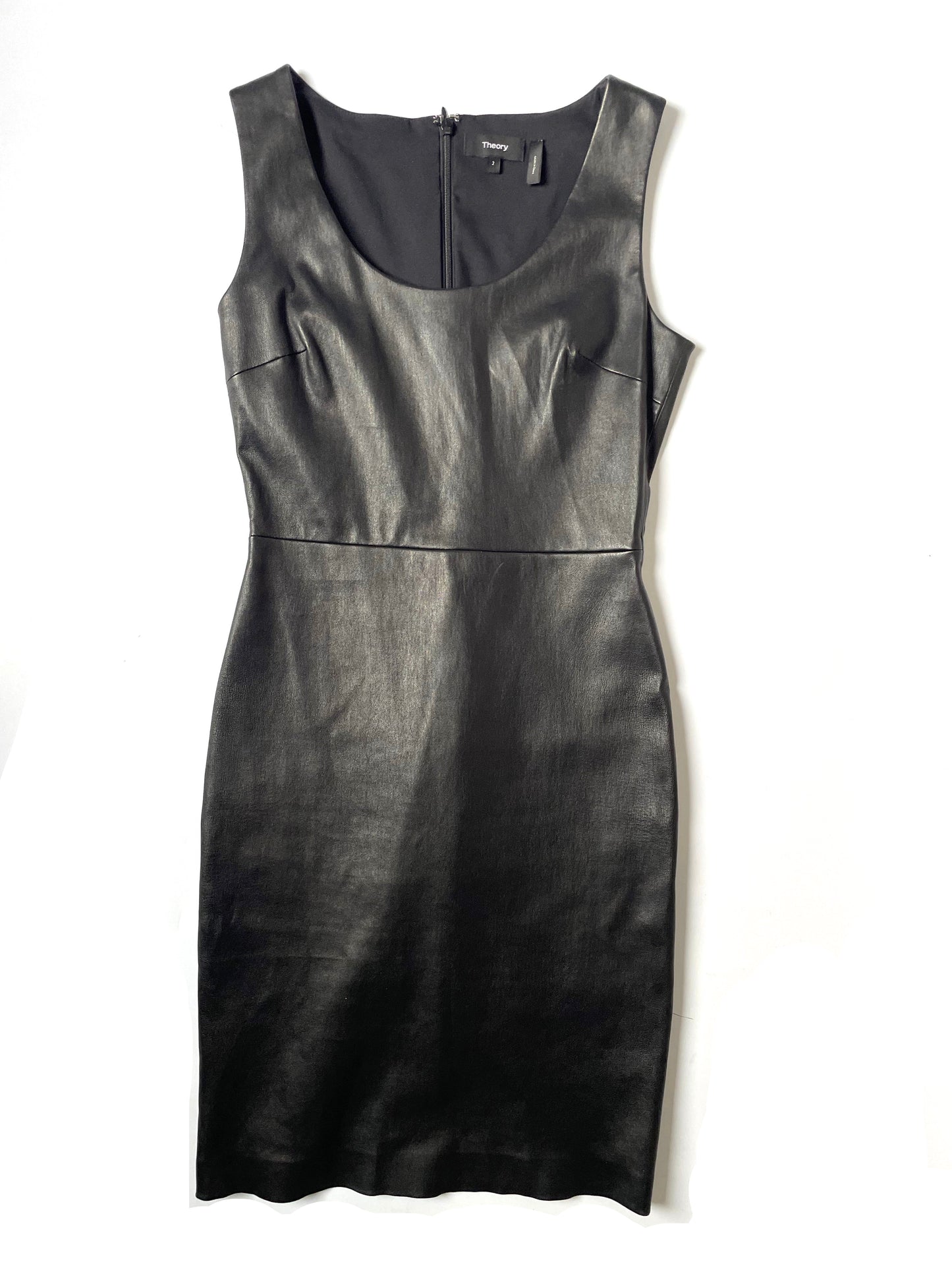 Theory Lamb Leather fitted dress
