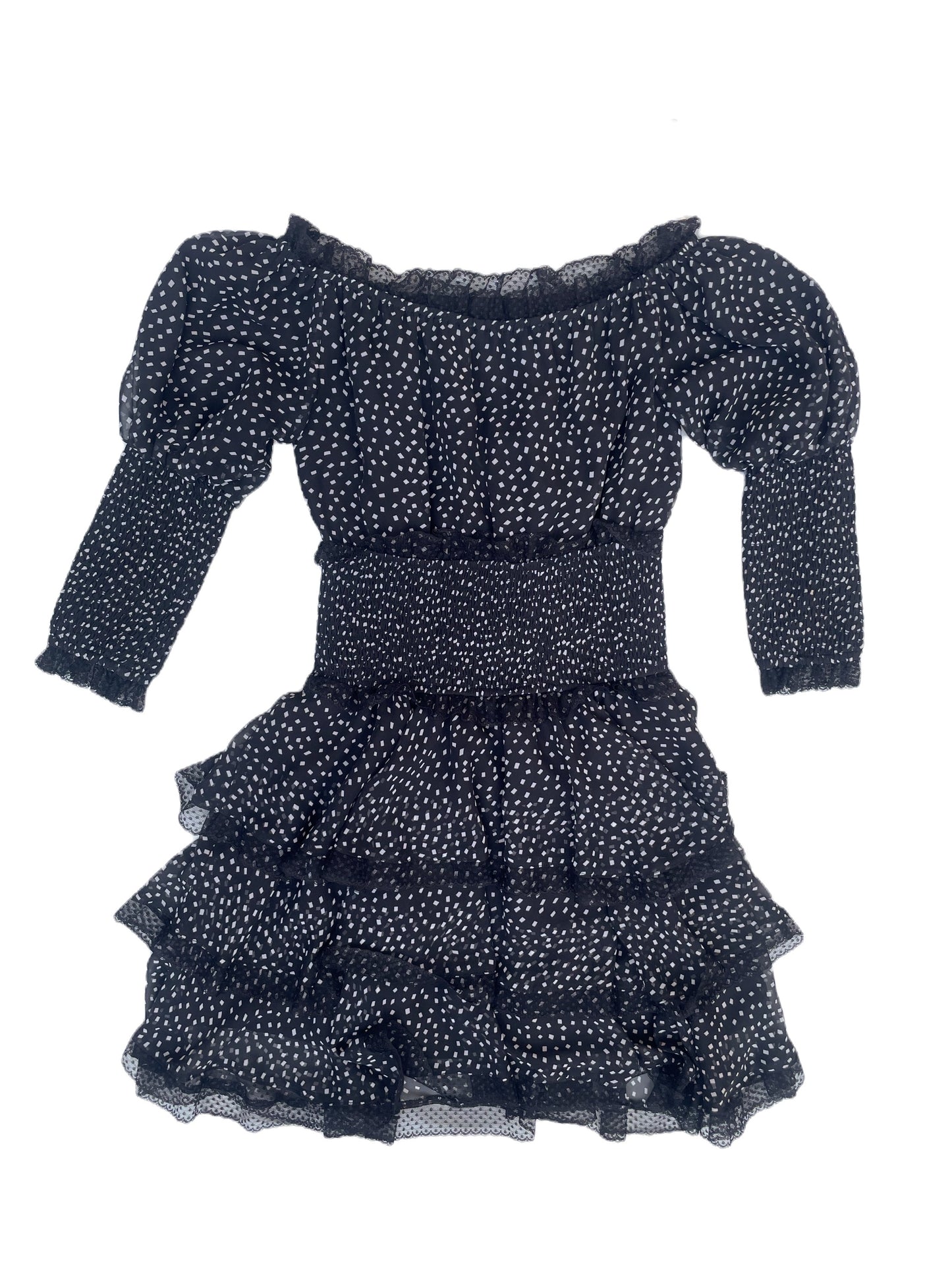 Elliatt Black Polka Dot Dress S image 0