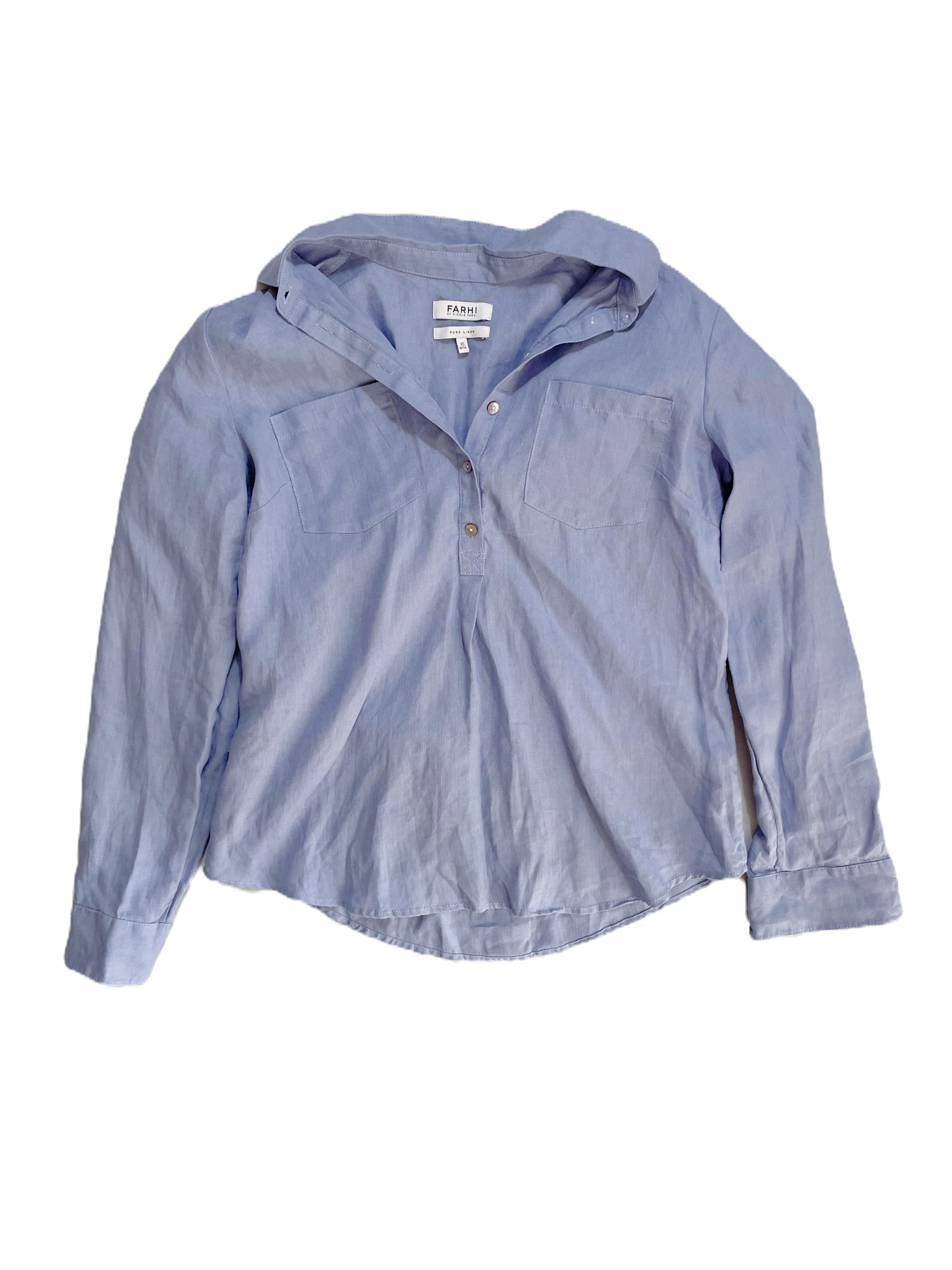 Farhi by Nicole Farhi Blue Linen Shirt XS image 0