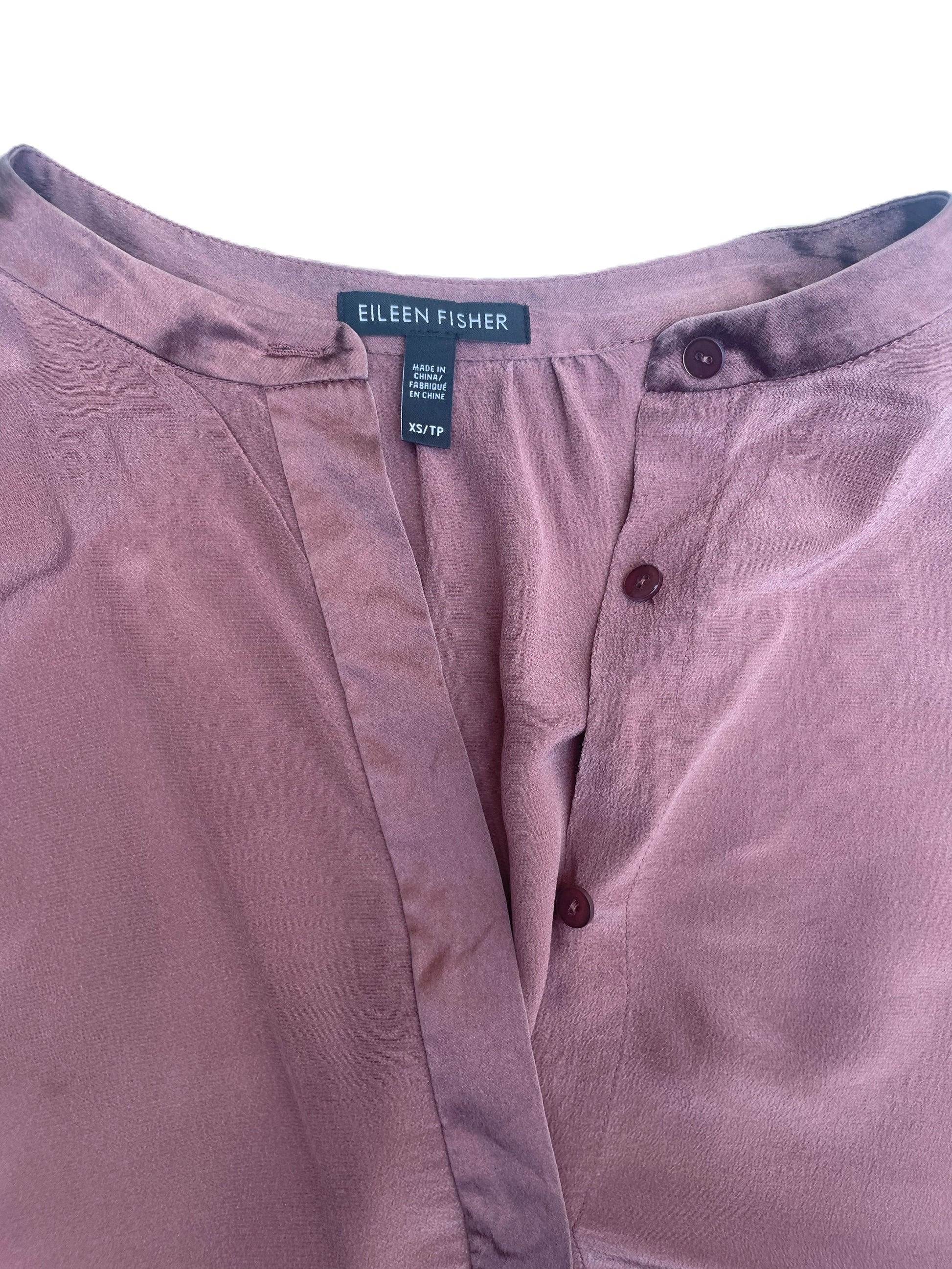 Eileen Fisher Purple Silk Shirt XS image 2